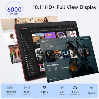 Foto 3 | Tablet Coopers Android 12 10" 32 GB Rom 512 GB Expand Red - Venta Internacional