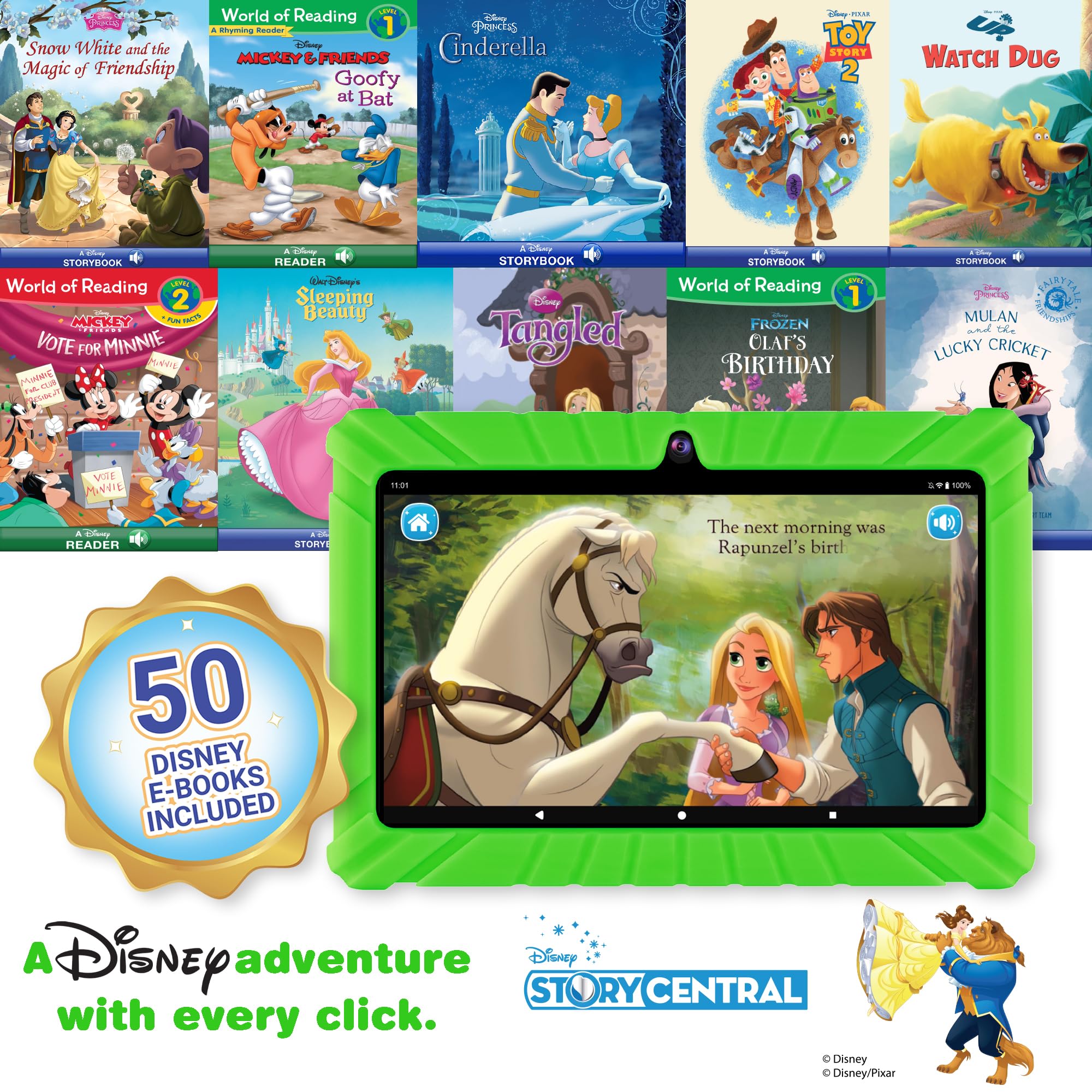 Foto 2 | Tablet Infantil Contixo V8 Hd Disney 7 Pulgadas con Auriculares Verde - Venta Internacional