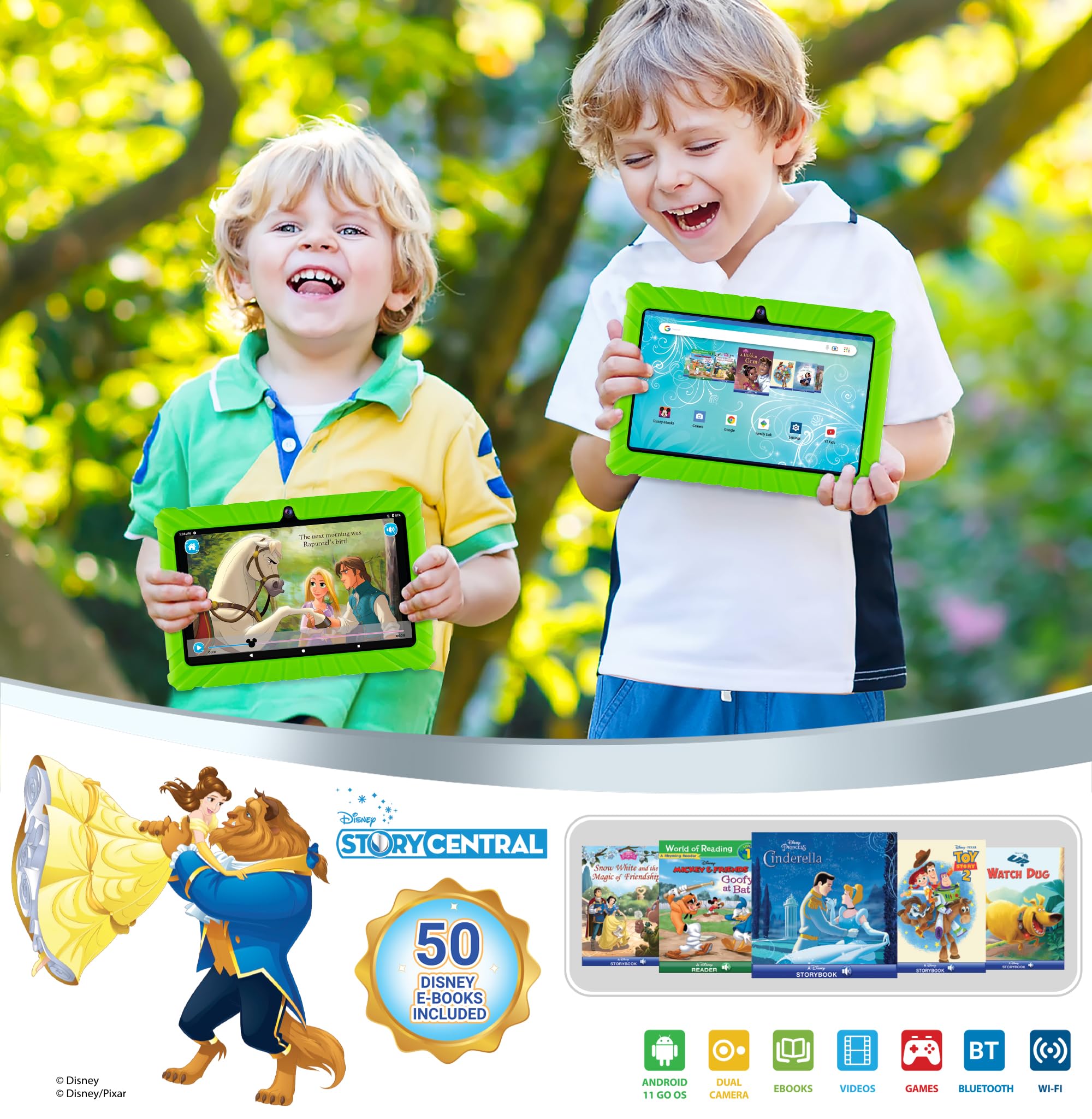 Foto 3 | Tablet Infantil Contixo V8 Hd Disney 7 Pulgadas con Auriculares Verde - Venta Internacional