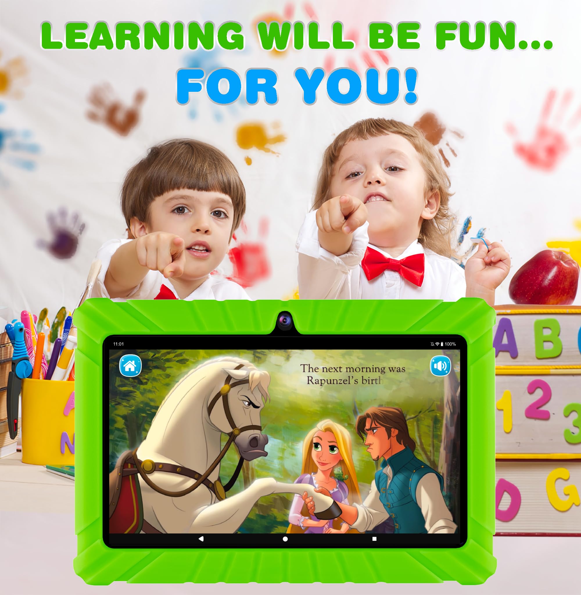 Foto 8 pulgar | Tablet Infantil Contixo V8 Hd Disney 7 Pulgadas con Auriculares Verde - Venta Internacional