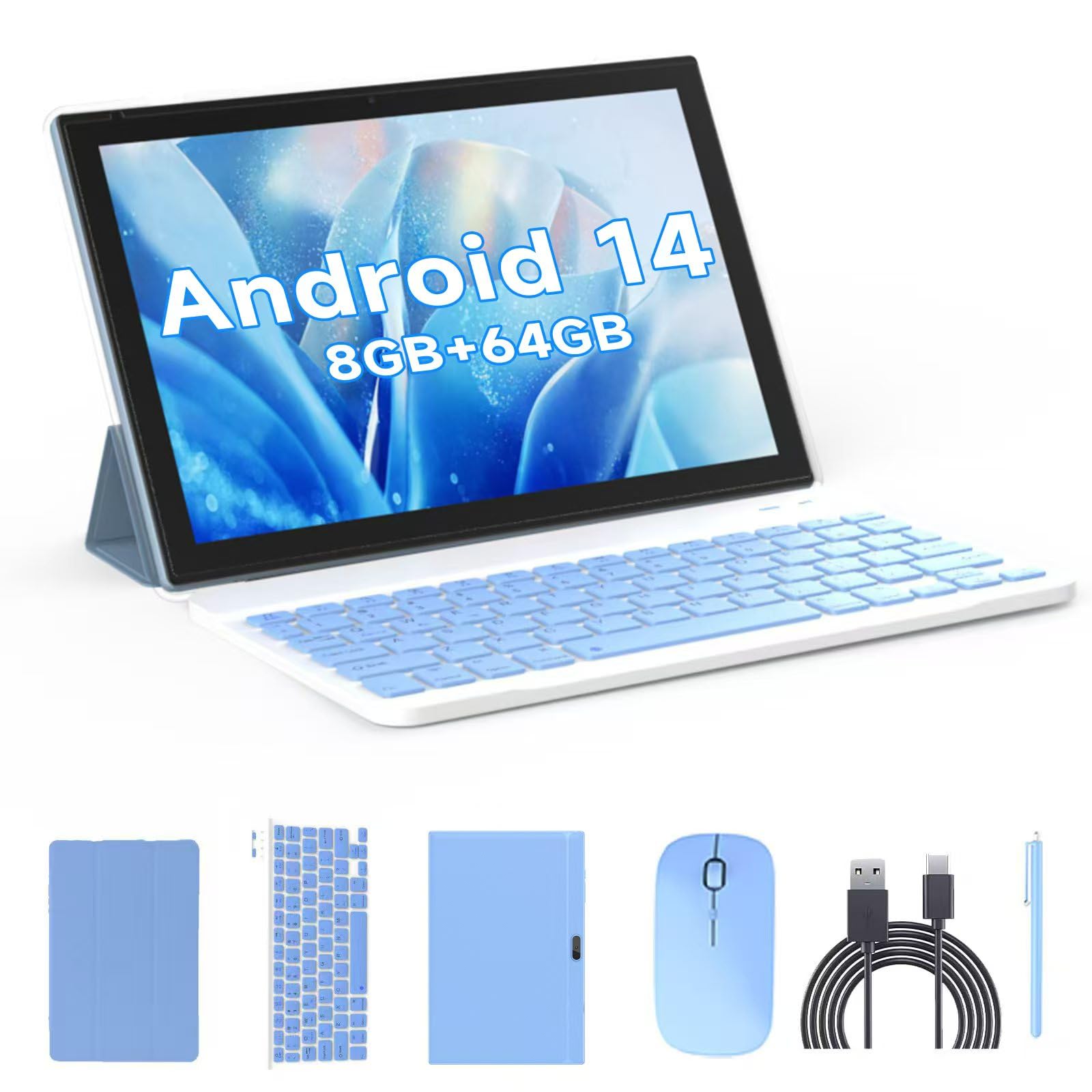 Foto 2 pulgar | Tablet 2 en 1 Zzb 10.1'' Android 14 8 GB Ram 64 GB Azul + Accesorios - Venta Internacional