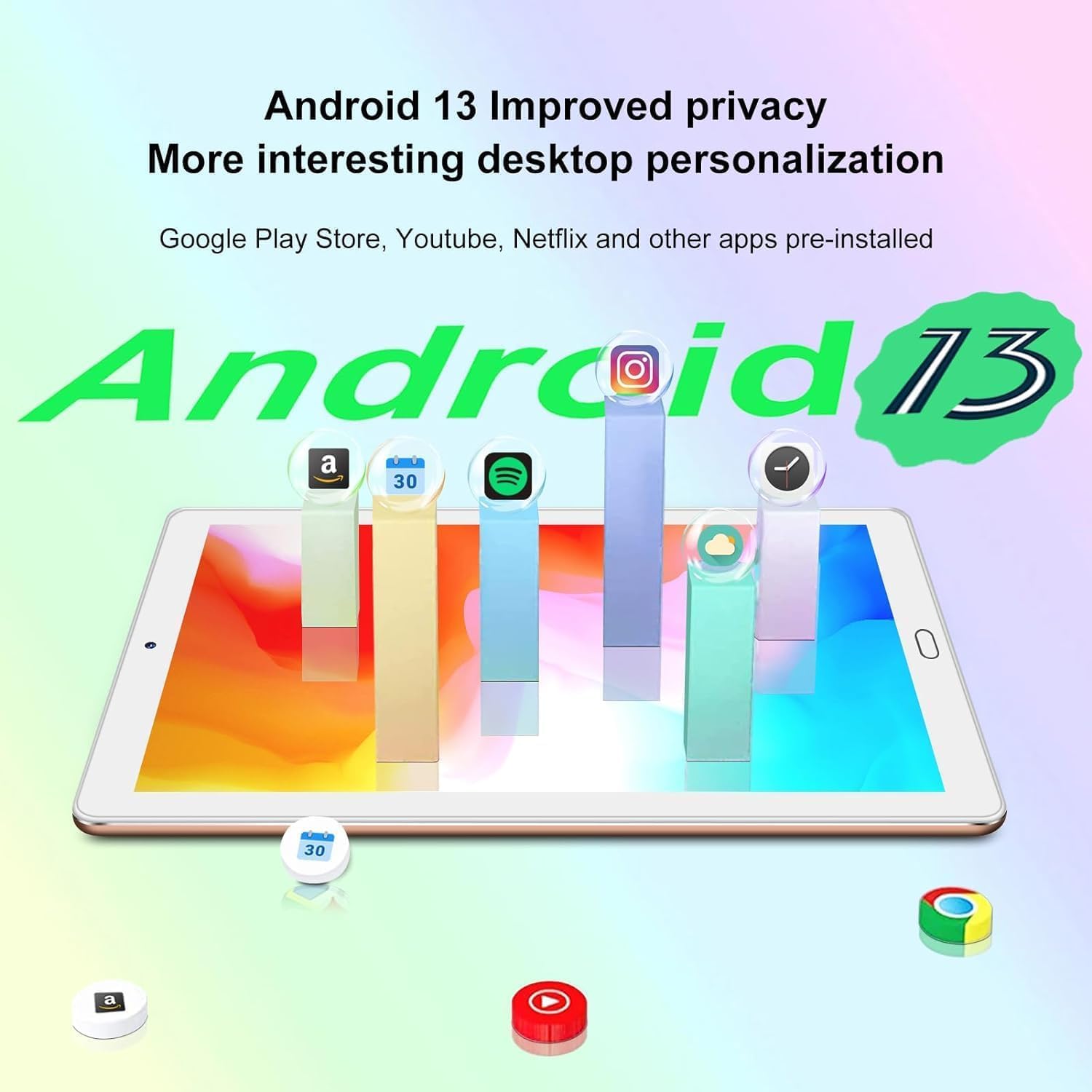 Foto 3 pulgar | Tablet Yestel X2 Android 13 10,1'' 10 Gb de Ram 64 Gb de Rom 1 Tb Dorado - Venta Internacional