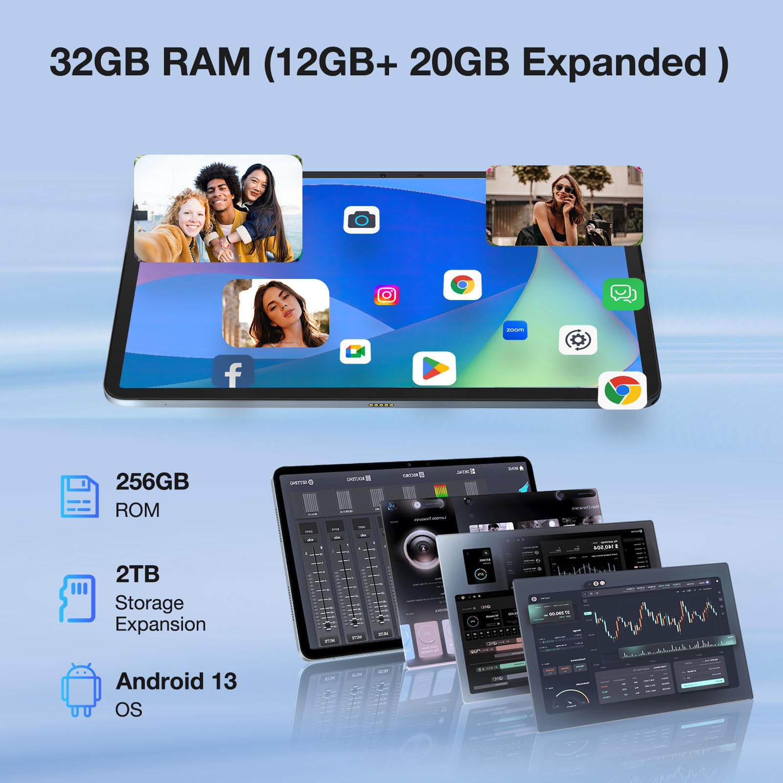 Foto 4 | Tablet Doogee T20 Ultra 12 Pulgadas 32gb+256gb Android 13 Negra - Venta Internacional