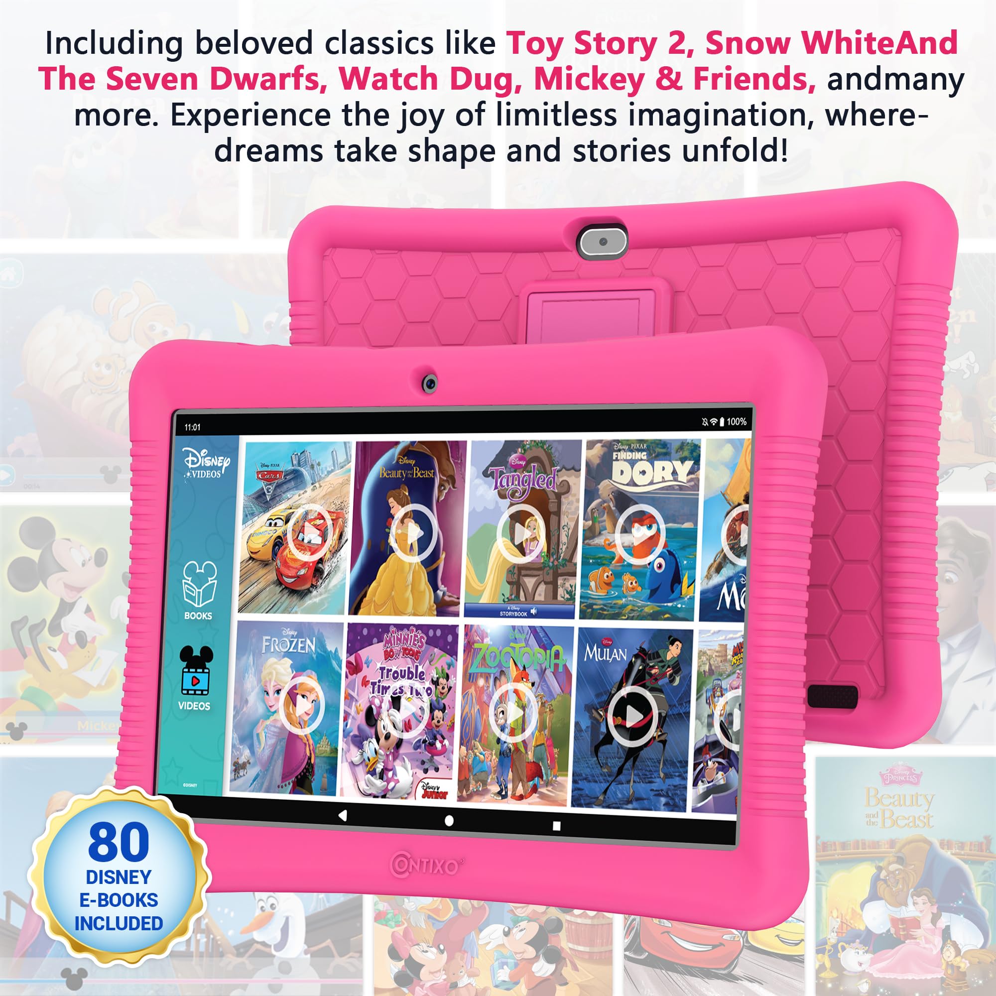 Foto 4 | Tablet Infantil Contixo K102 10 Pulgadas Hd Android Rosa Con Funda - Venta Internacional