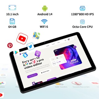 Foto 2 | Tablet Pritom Touch 10 Plus 10" Android 14 64 GB Azul - Venta Internacional