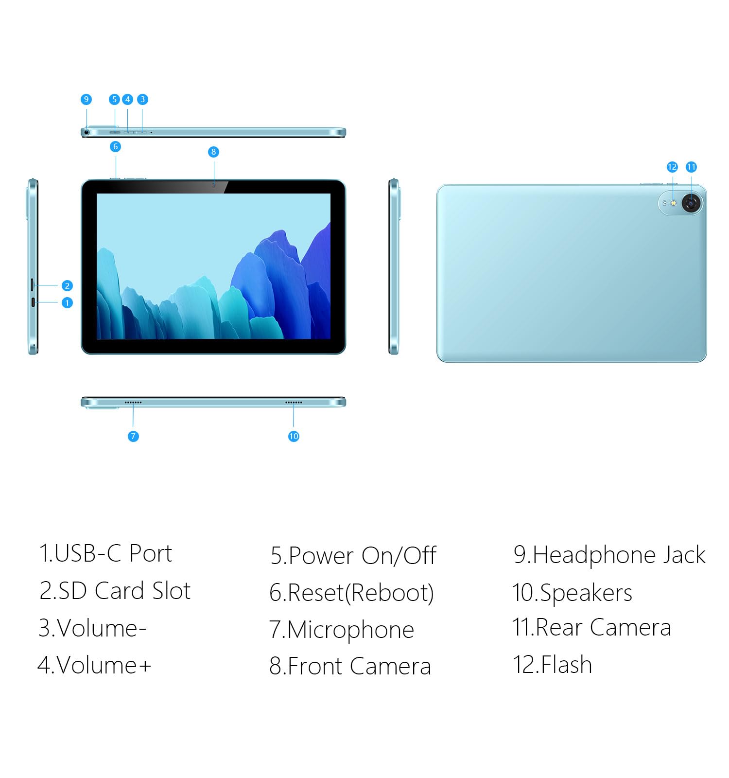 Foto 7 pulgar | Tablet Ecopad Android 13 10,1'' 6 GB de Ram 64 GB de Rom 1 Tb Azul - Venta Internacional