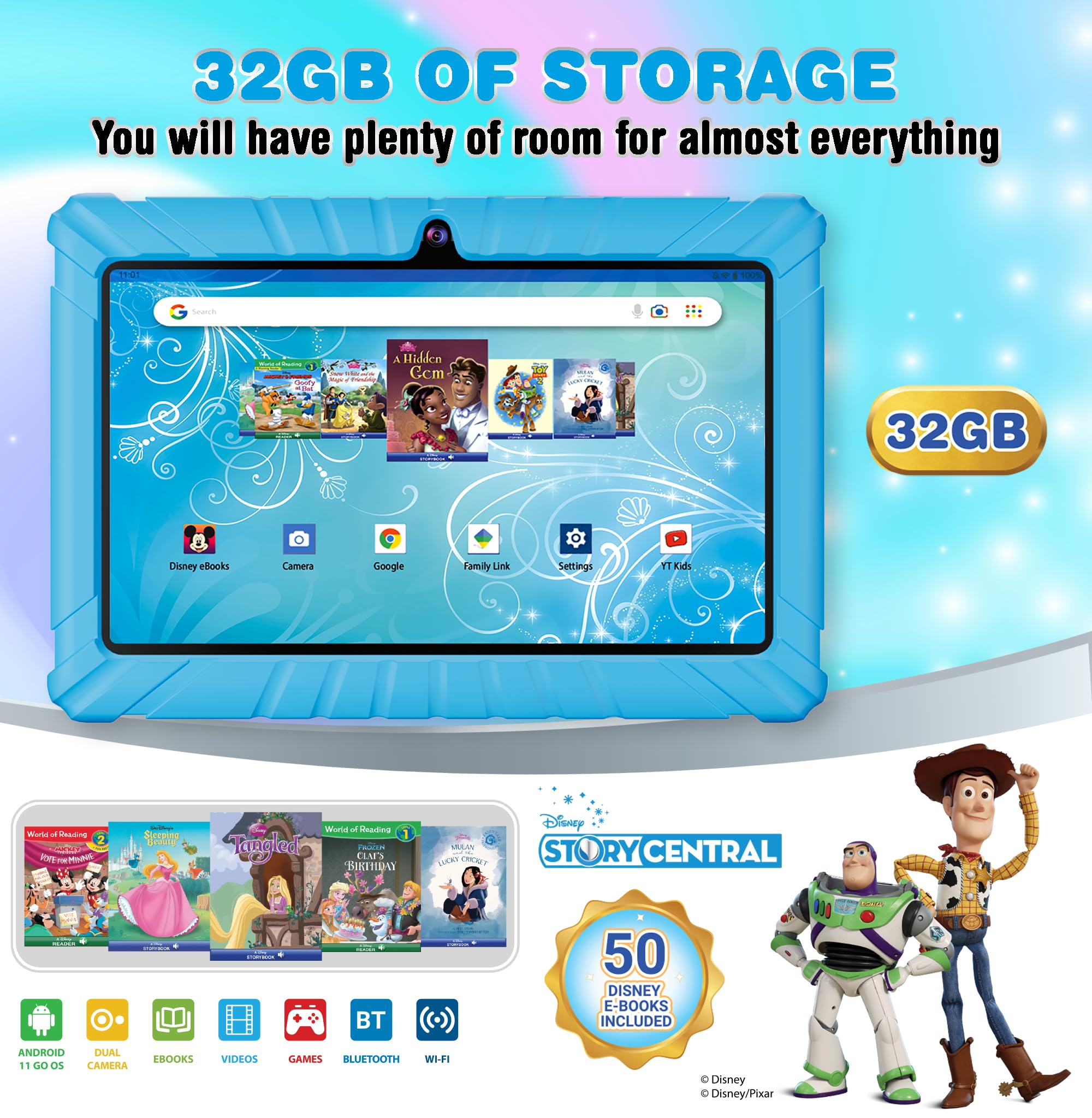 Foto 4 pulgar | Tablet Infantil Contixo 7 32GB de Almacenamiento Android Azul - Venta Internacional