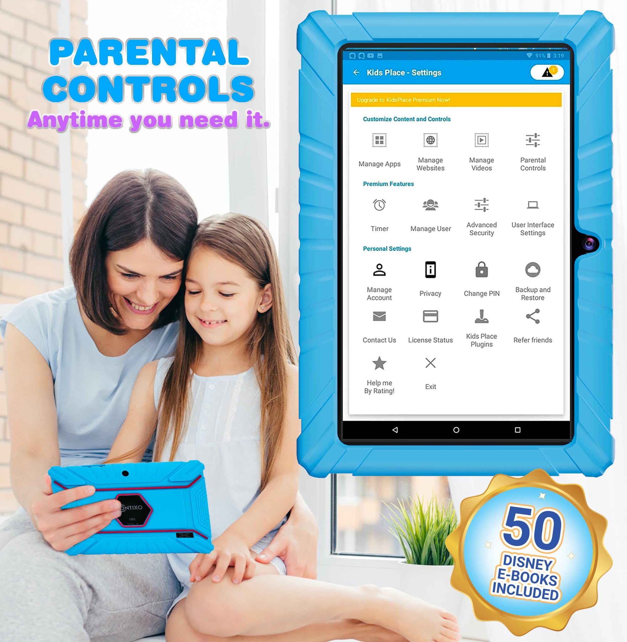 Foto 6 pulgar | Tablet Infantil Contixo 7 32GB de Almacenamiento Android Azul - Venta Internacional
