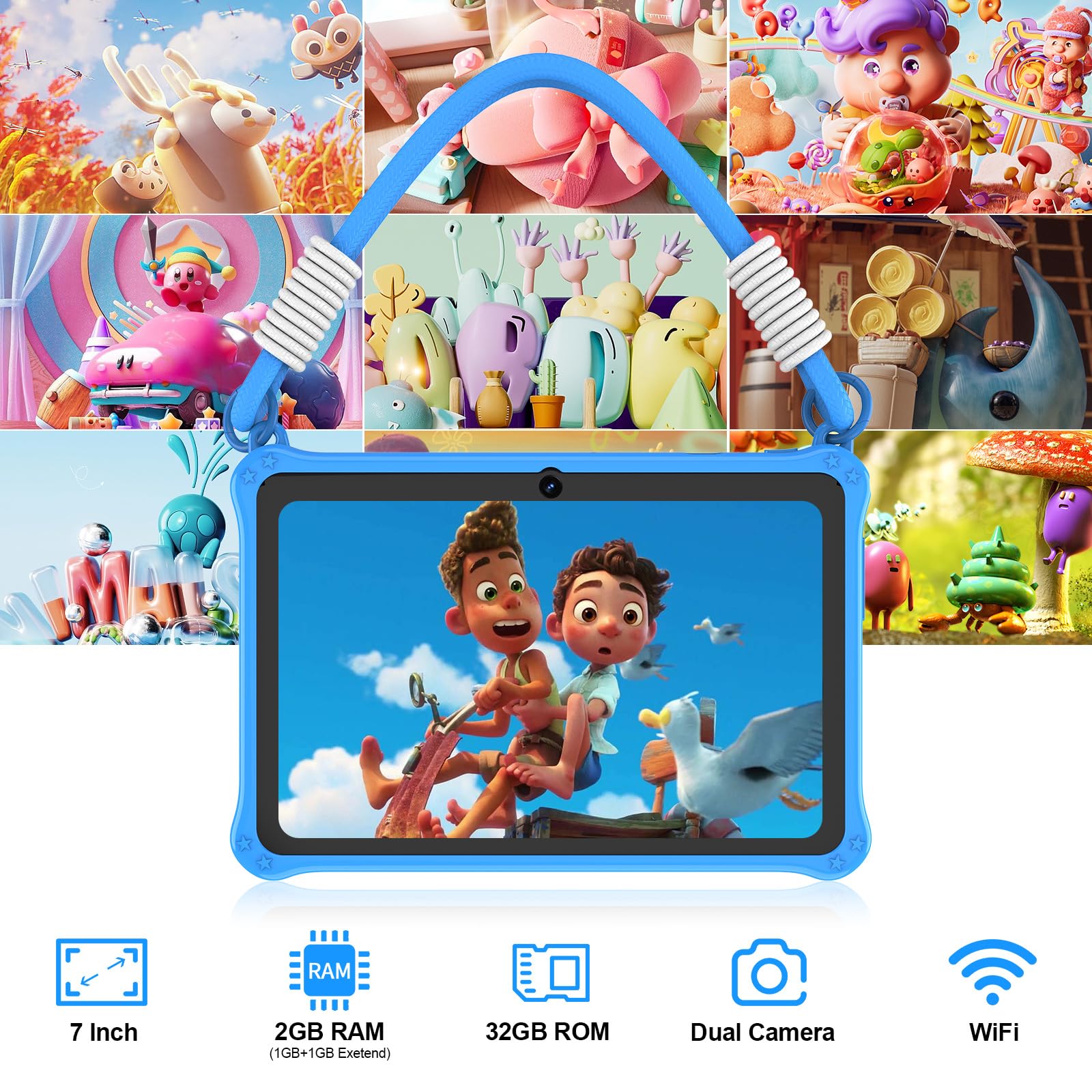 Foto 6 pulgar | Tableta Infantil Pritom de 7" y 32 GB con Android 13 con Wifi - Venta Internacional