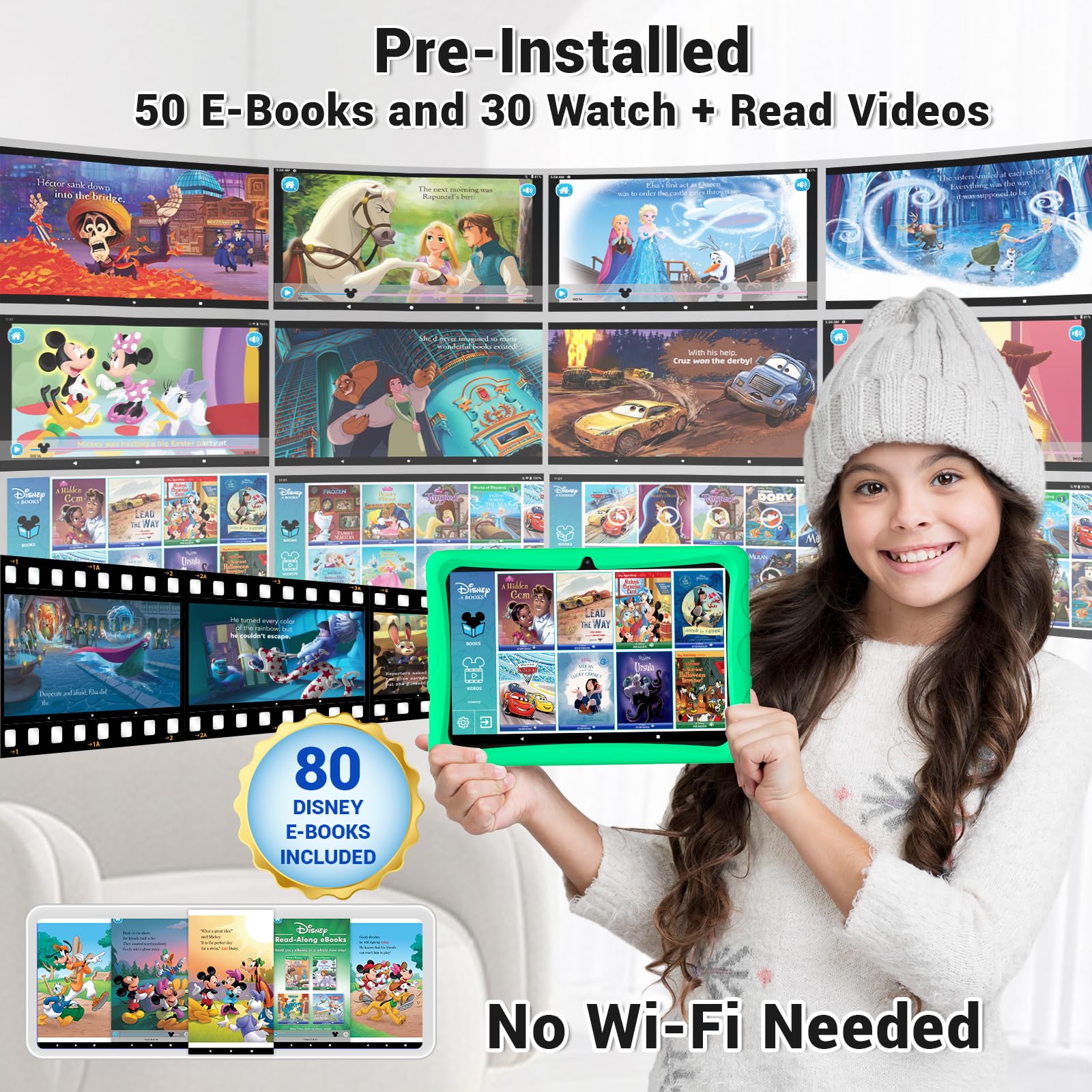 Foto 3 | Tablet Infantil Contixo K103a Android de 10 Pulgadas y 64 Gb con 80 Libros - Venta Internacional