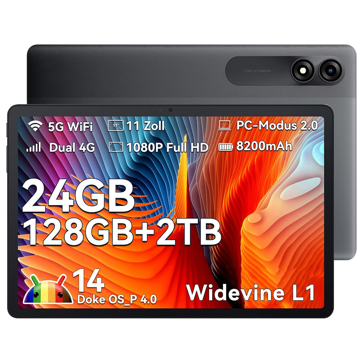 Foto 2 pulgar | Tableta Blackview Tab 90 4g 11 Pulgadas 24 Gb Ram 128 Gb Android 14 - Venta Internacional.