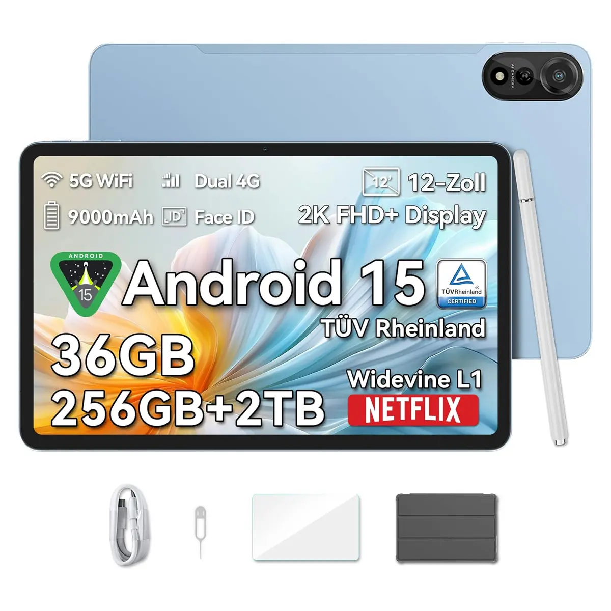 Foto 1 | Tablet Blackview Mega 2 4g De 12 Pulgadas, 36 Gb De Ram Y 256 Gb De Rom, Android - Venta Internacional.