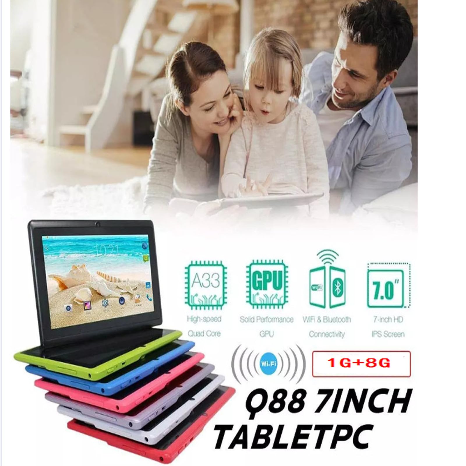 Foto 3 pulgar | Liquidación De Tabletas Android Para Adultos Y Niños De 7 Pulgadas 2024 Hd De 1 Gb+8 Gb - Venta Internacional.