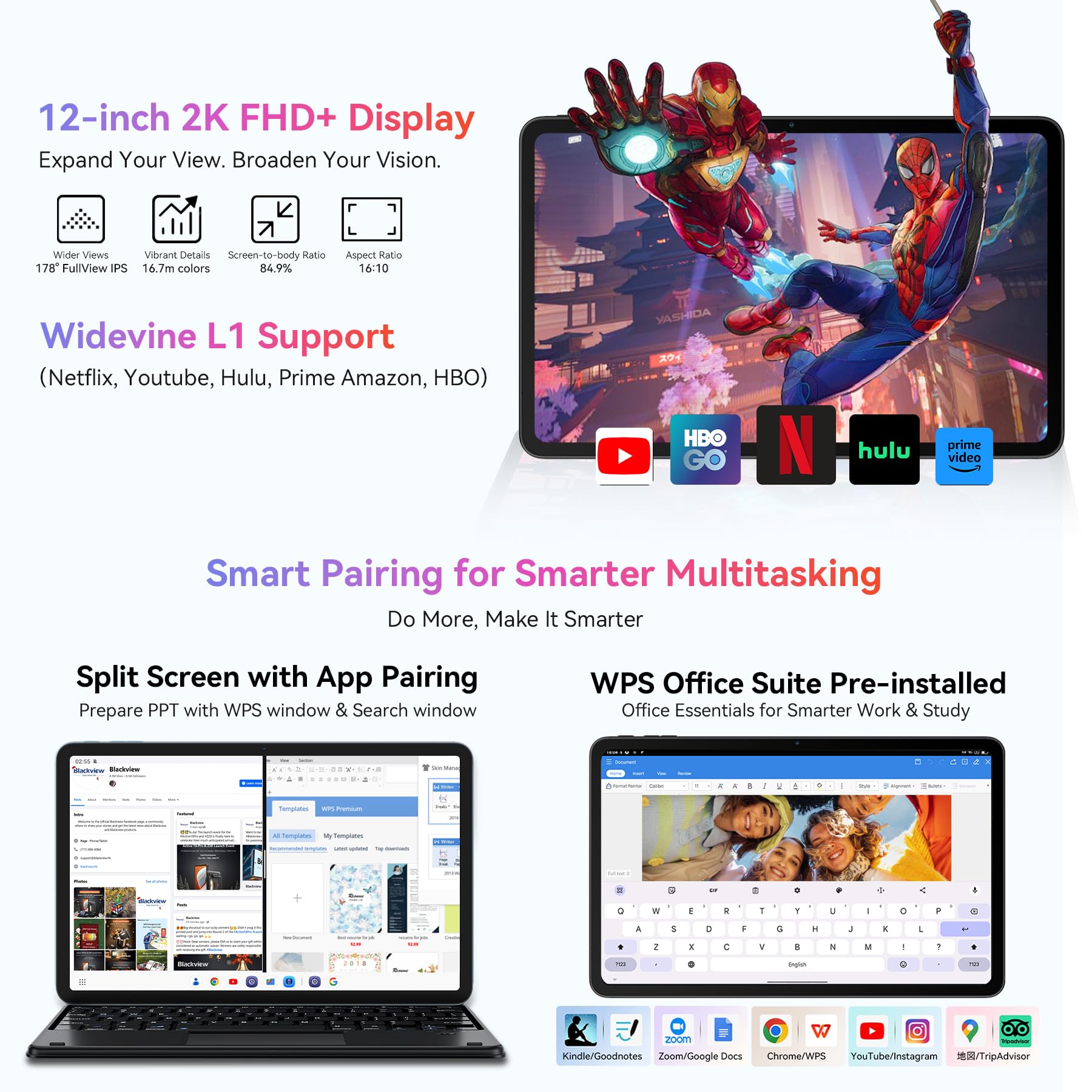 Foto 2 | Tablet Blackview Mega2 2025 De 12 Pulgadas, 24 Gb De Ram Y 256 Gb De Rom - Venta Internacional.