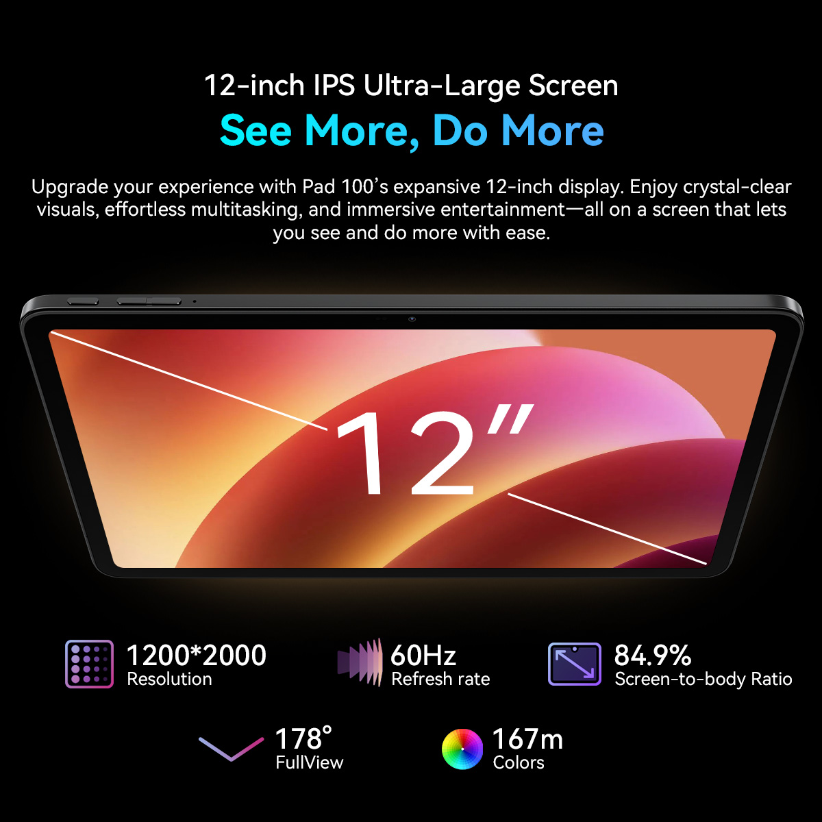 Foto 4 | Tablet Blackview Oscal Pad 100 Android 15 de 12 Pulgadas y 256 Gb - Venta Internacional