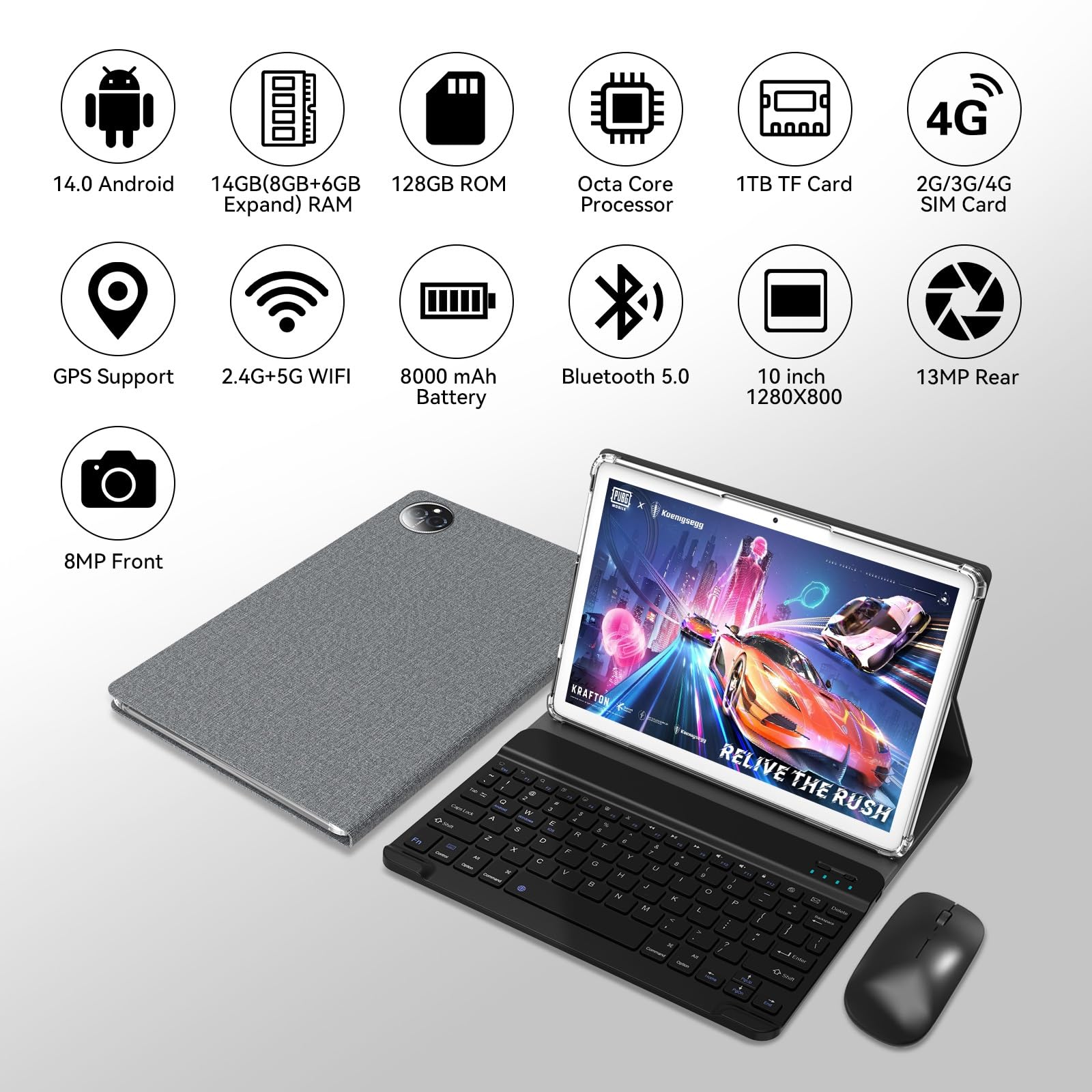 Foto 2 | Tableta Zonko 2025, Última Versión De Android 14, 10 Pulgadas, 128 Gb+14 Gb 4g - Venta Internacional.