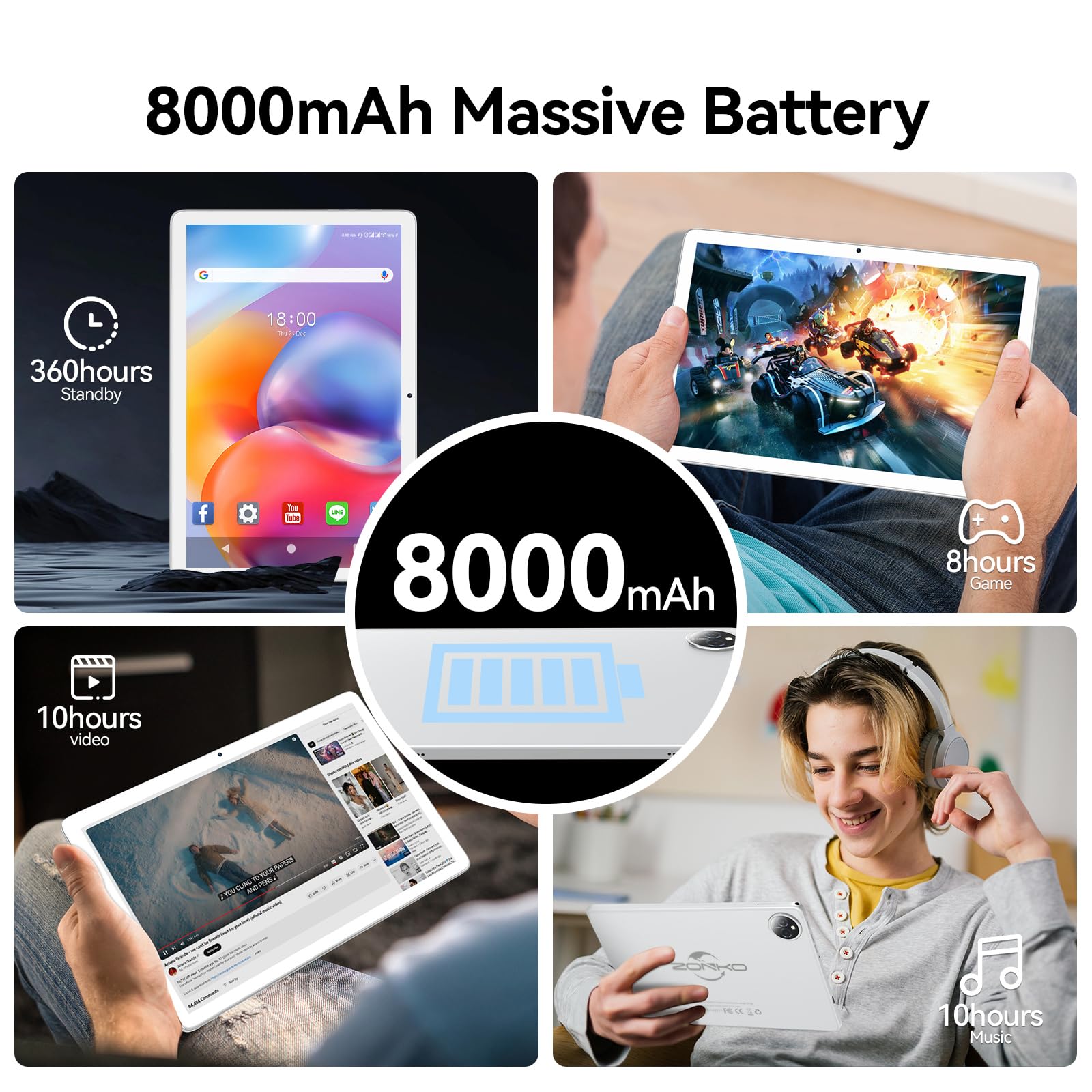 Foto 7 | Tableta Zonko 2025, Última Versión De Android 14, 10 Pulgadas, 128 Gb+14 Gb 4g - Venta Internacional.