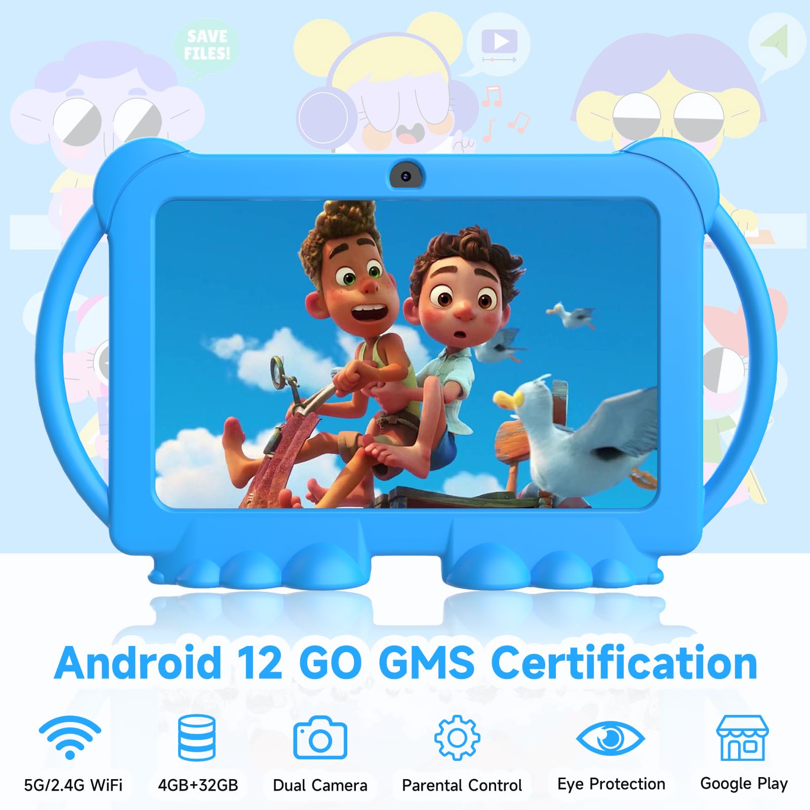 Foto 3 pulgar | Tableta Infantil Cupeisi Android 12 De 7 Pulgadas, 4 Gb De Ram, 32 Gb De Rom - Venta Internacional.