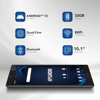 Foto 2 | Tableta Hyundai Hytab Plus 10.1'', 1280x800 Hd Ips, Quad-core, 2gb, 32gb, 2mp/5mp, Android 10 Go, Lte - Gris Espacial