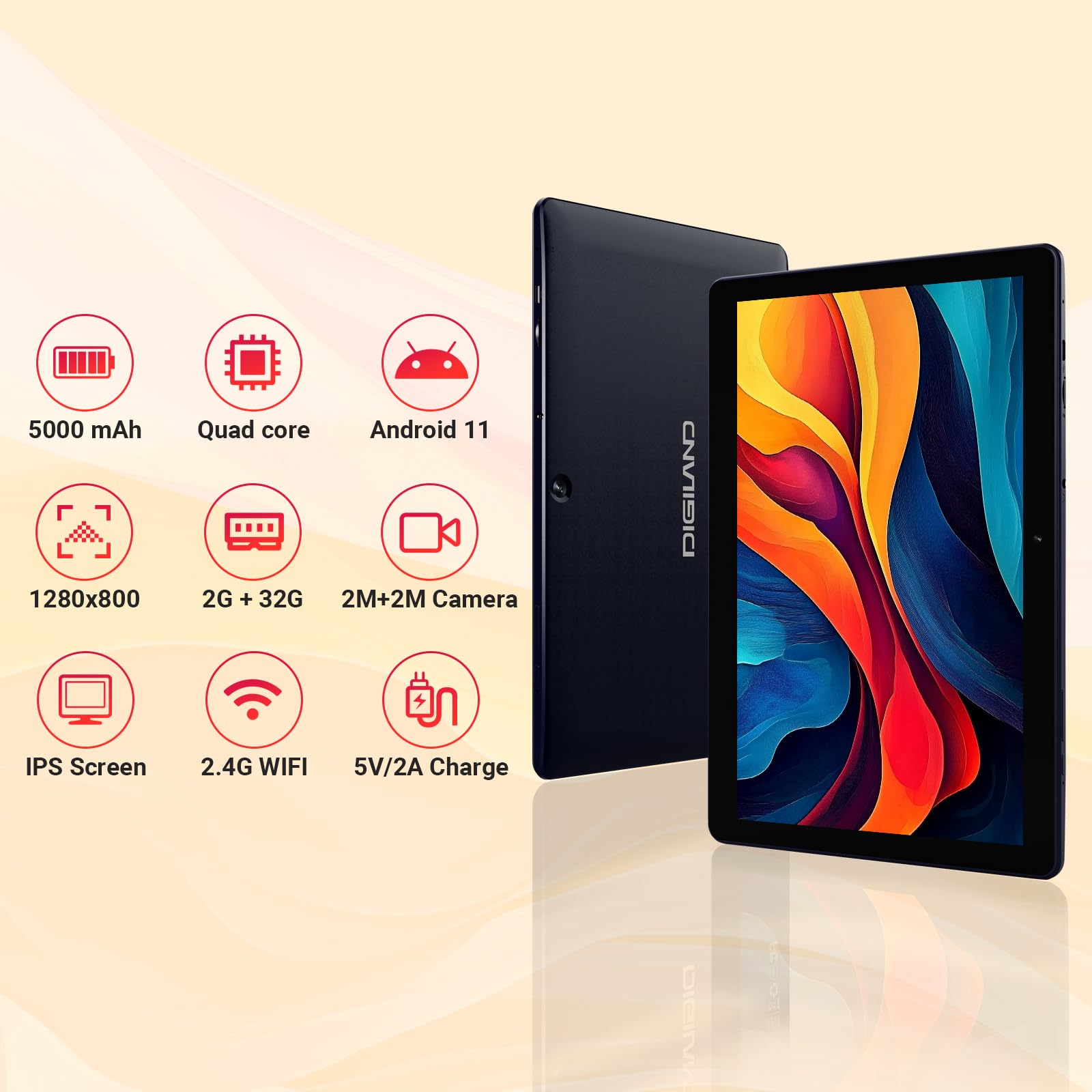 Foto 4 pulgar | Tablet Digiland Dl1036 10.1 Android 11 2 Gb Ram 32 Gb Rom Azul - Venta Internacional.