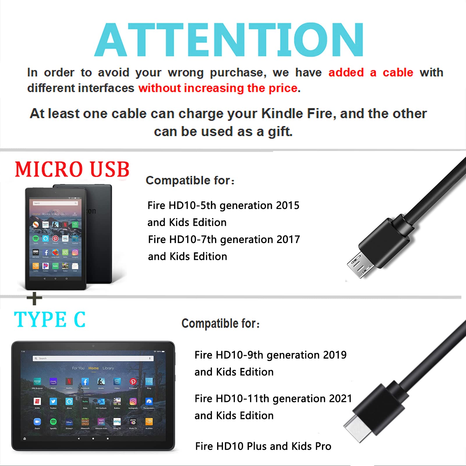 Foto 4 pulgar | Cargador Rápido Toniwa Fit Para Tableta Fire Hd10 Con Cable De 1,5 M - Venta Internacional.