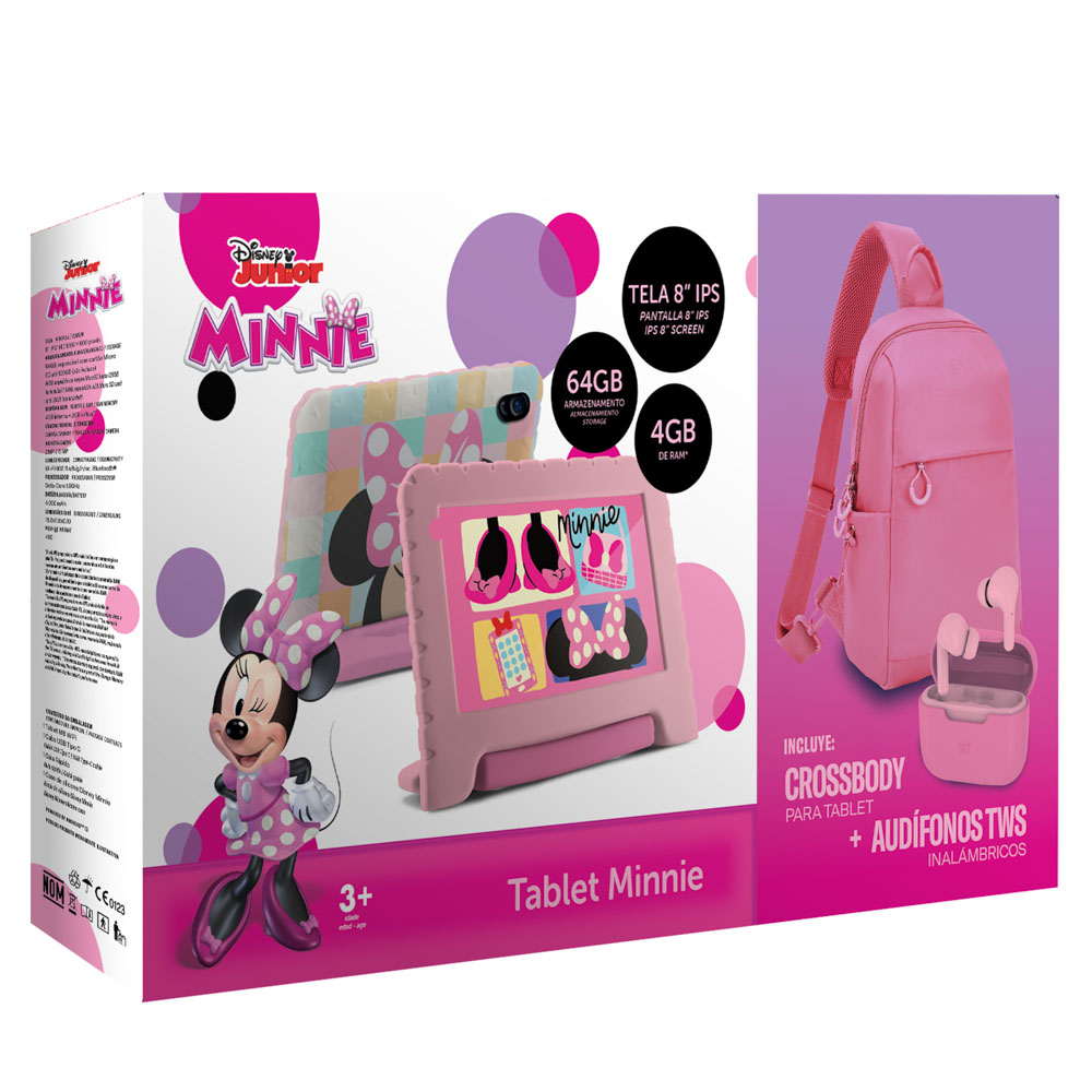 Foto 6 pulgar | Kit Tablet Minnie 8'' Pulgadas + Crossbody +audífonos Tws Multi