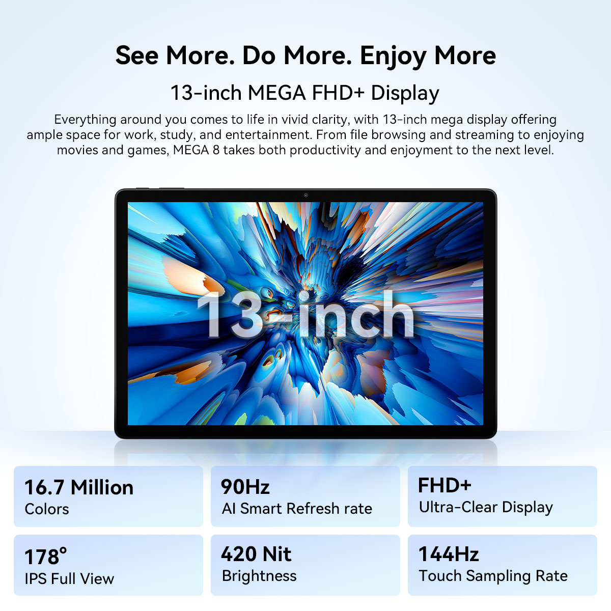 Foto 4 pulgar | Tablet Blackview 13 Mega 8 De 36 Gb+256 Gb De 13 Pulgadas Android 15 - Venta Internacional.