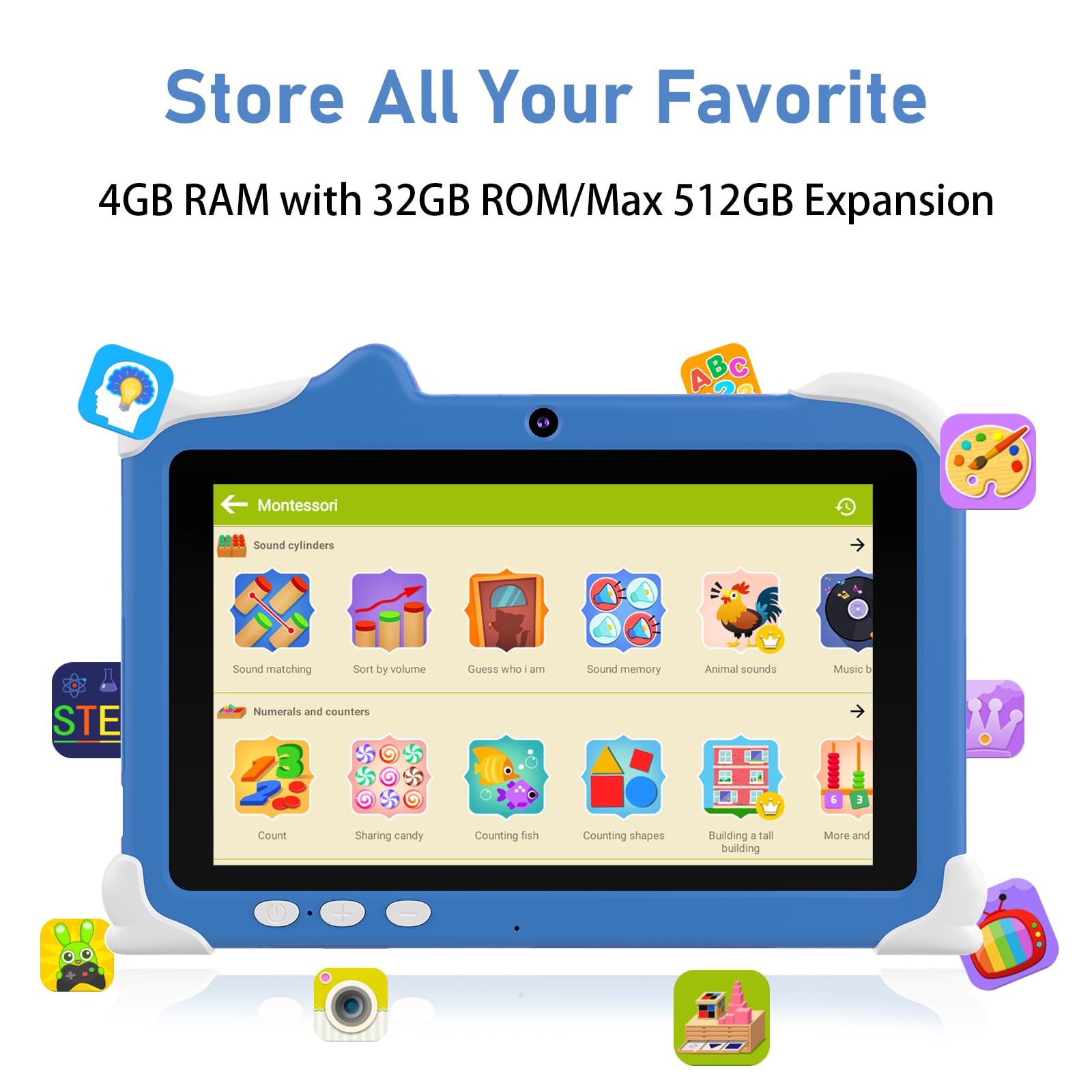 Foto 6 pulgar | Tablet Cupeisi Kids De 7 Pulgadas Con Android 12, 4 Gb De Ram, 32 Gb De Rom - Venta Internacional.