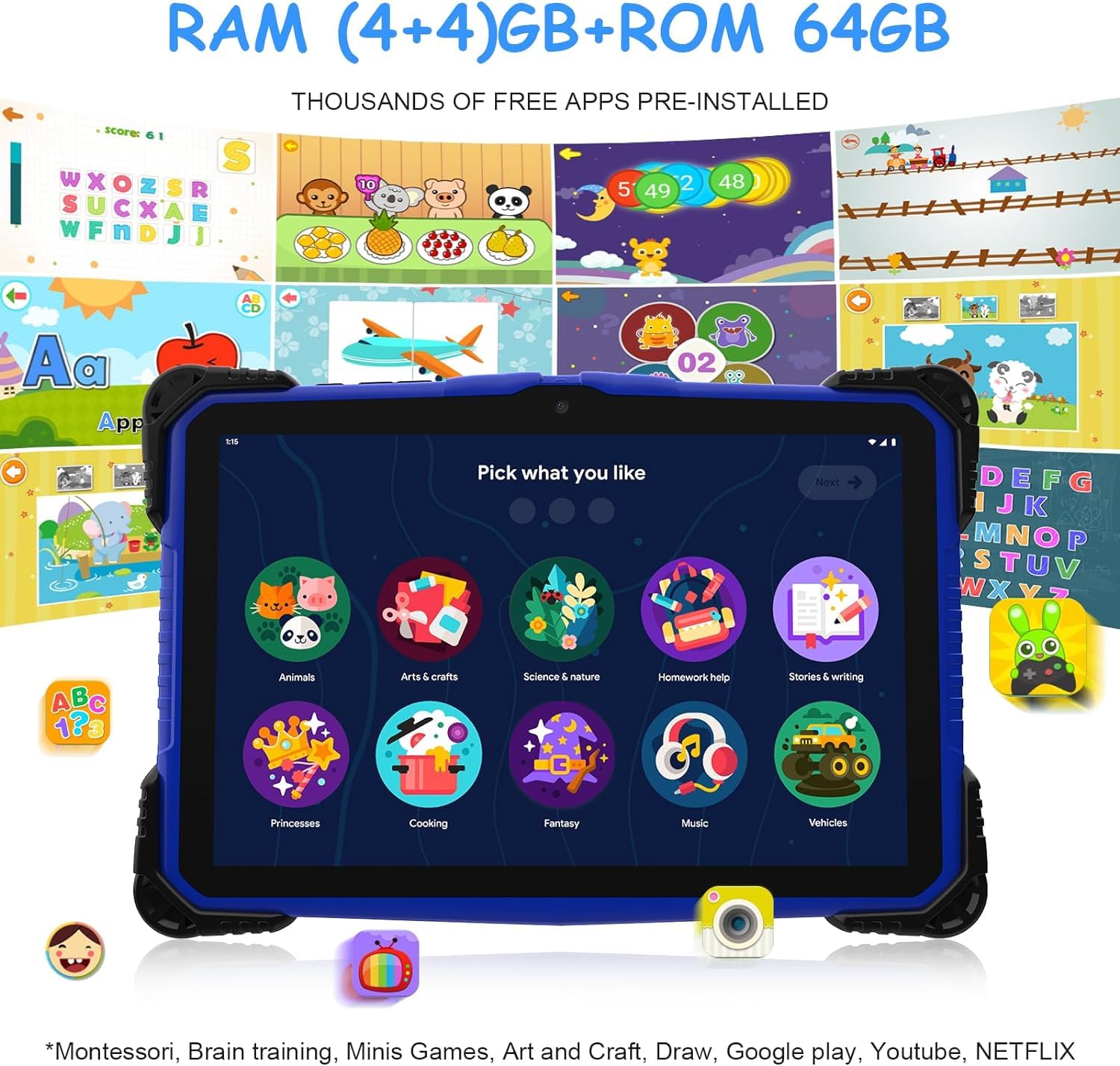 Foto 3 pulgar | Tablet Cupeisi Android 13 Para Niños, 10 Pulgadas, 8 Gb De Ram, 64 Gb De Rom - Venta Internacional.