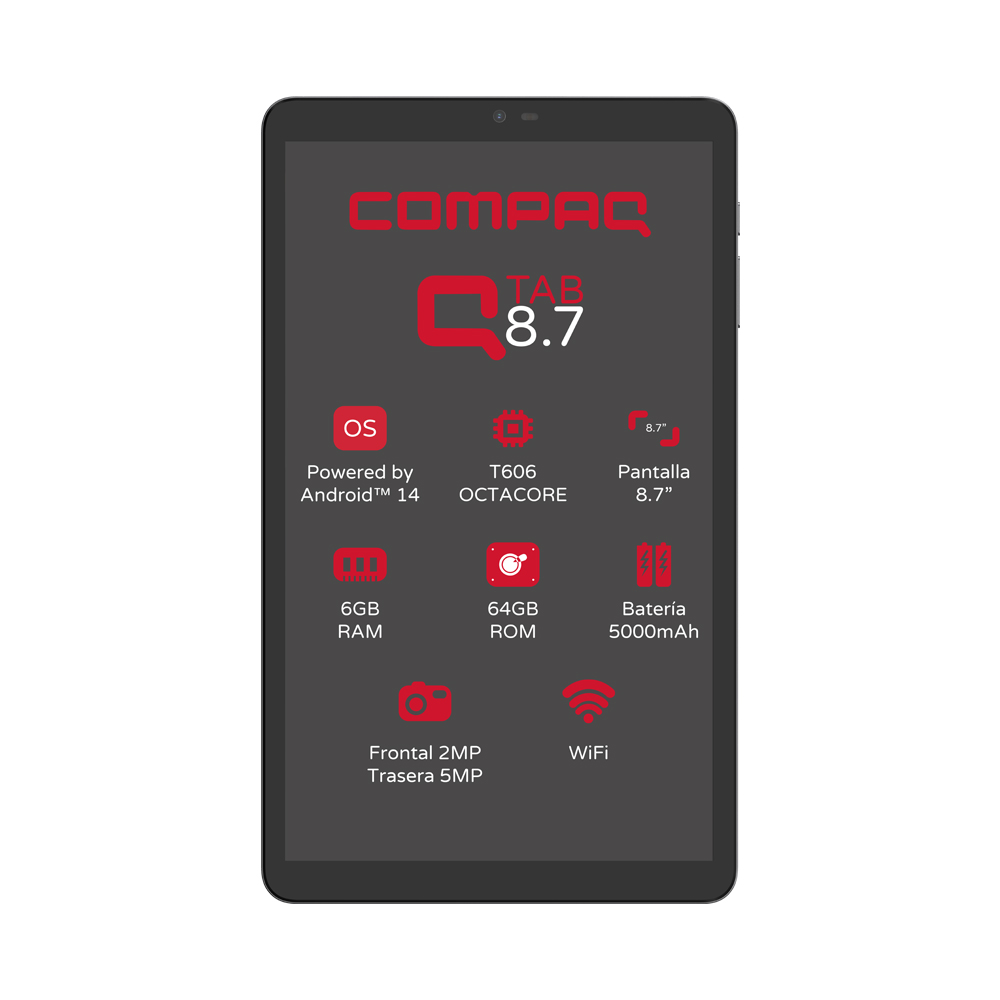 Foto 2 pulgar | Tableta Compaq Qtab 8.7'' Hd I 6gb Ram 64gb Rom Android 14 Wifi I Octacore T606