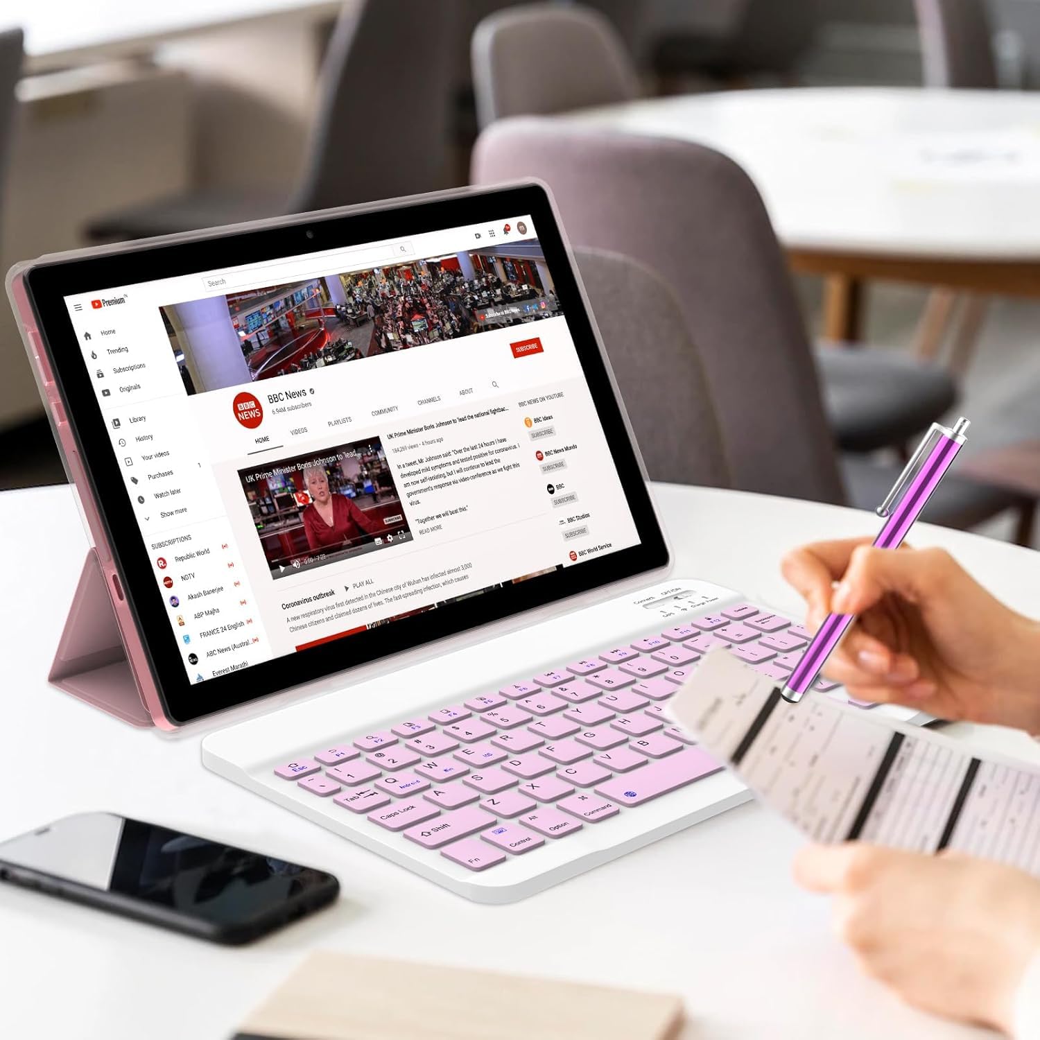 Foto 5 pulgar | Tablet Zzb 2 en 1 Android de 10" 14.0 8 Gb de Ram 64 Gb Rom Rosa - Venta Internacional