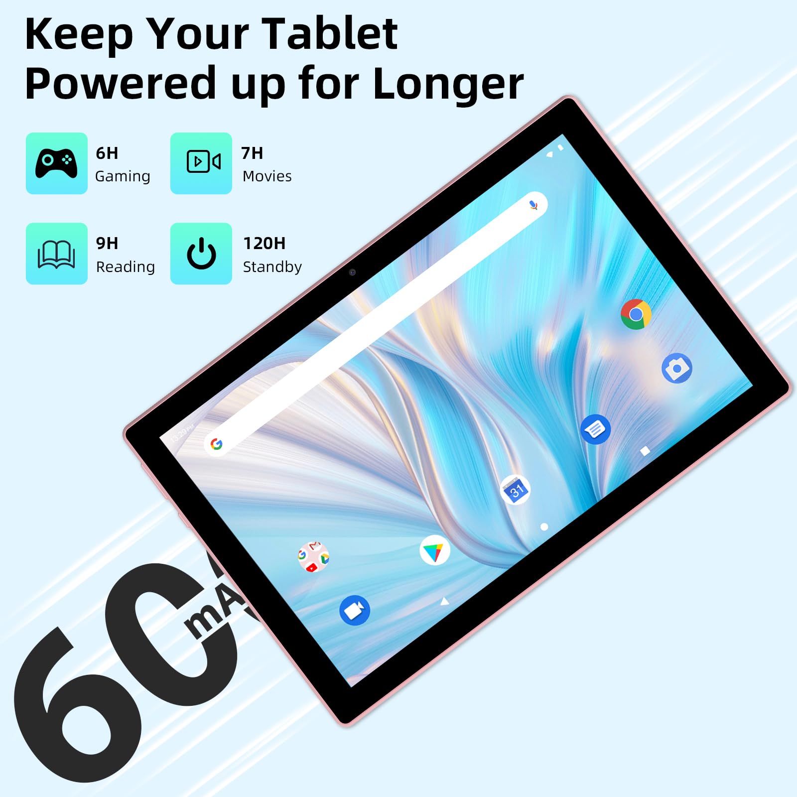 Foto 6 pulgar | Tablet Zzb 2 en 1 Android de 10" 14.0 8 Gb de Ram 64 Gb Rom Rosa - Venta Internacional
