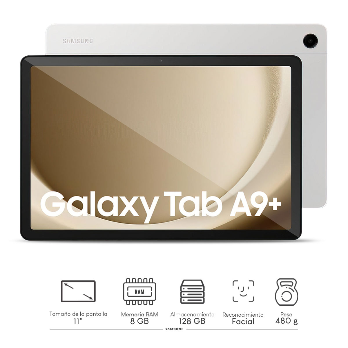 Foto 3 pulgar | Combo Tablet Samsung Galaxy Tab A9+ 8gb 128gb Plata + Powerbank
