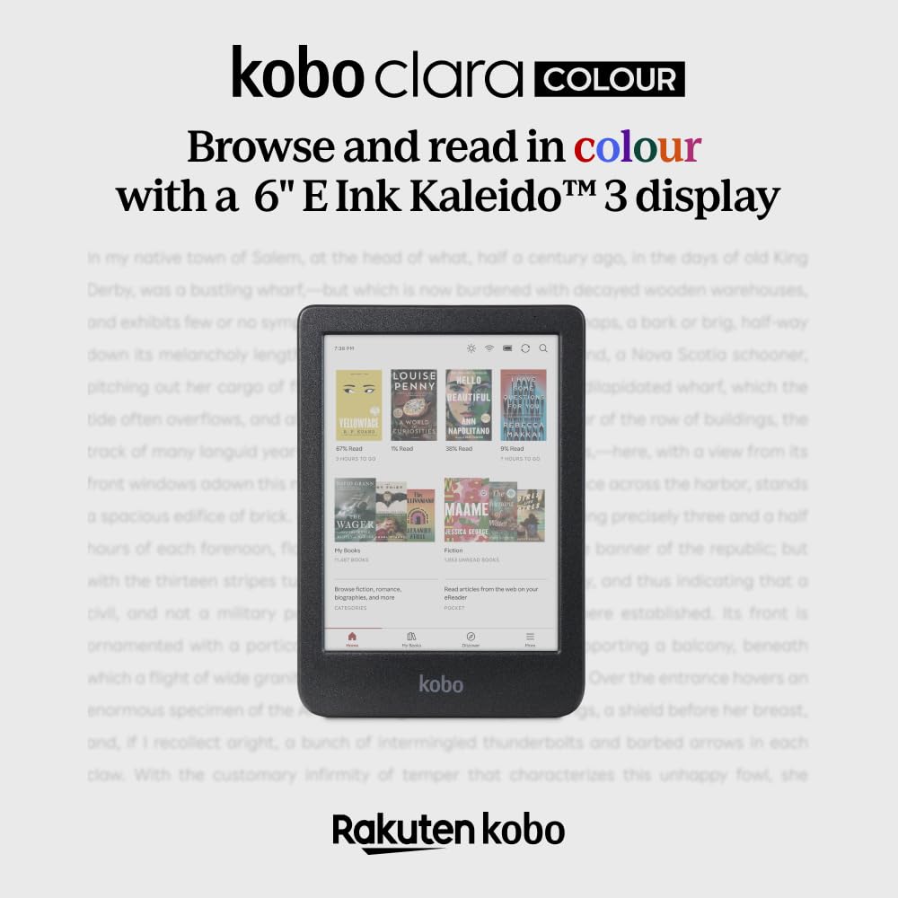 Foto 4 pulgar | Ereader Kobo Clara Colour De 6 Pulgadas Con Tinta Electrónica Sin Reflejos Kaleido™ 3 De 16 Gb - Venta Internacional.