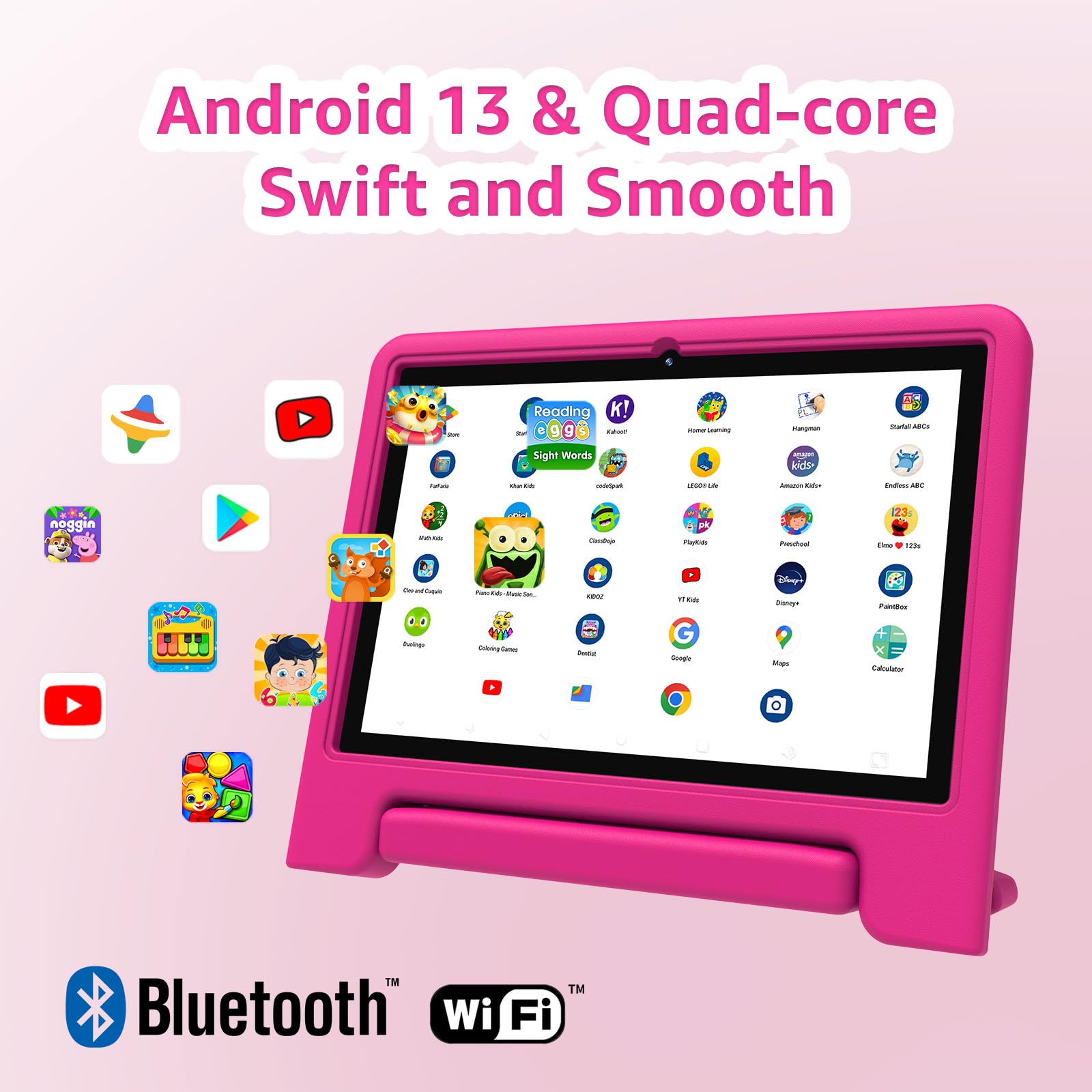 Foto 4 pulgar | Tablet Apolosign Kids De 10.1 Pulgadas Android 13 32 Gb Rosa Con Funda - Venta Internacional.