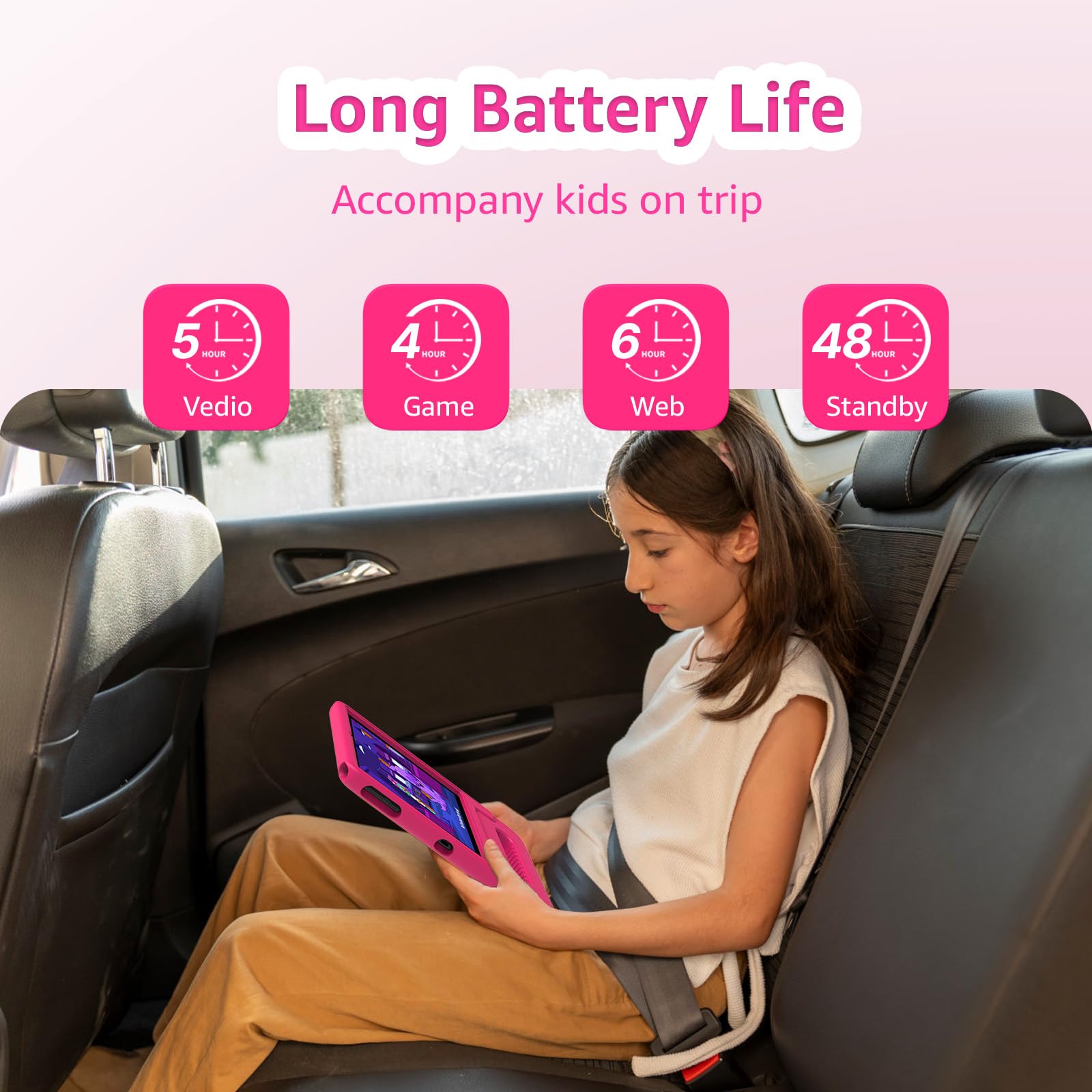Foto 5 pulgar | Tablet Apolosign Kids De 10.1 Pulgadas Android 13 32 Gb Rosa Con Funda - Venta Internacional.
