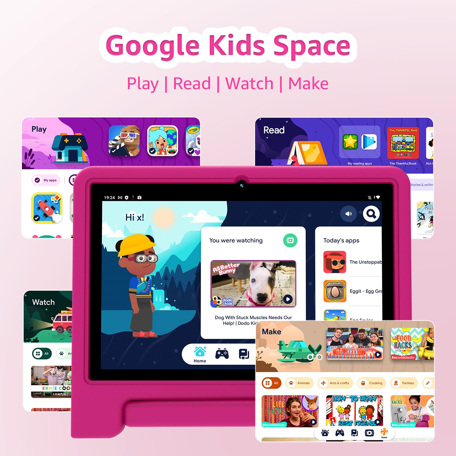 Foto 8 pulgar | Tablet Apolosign Kids De 10.1 Pulgadas Android 13 32 Gb Rosa Con Funda - Venta Internacional.