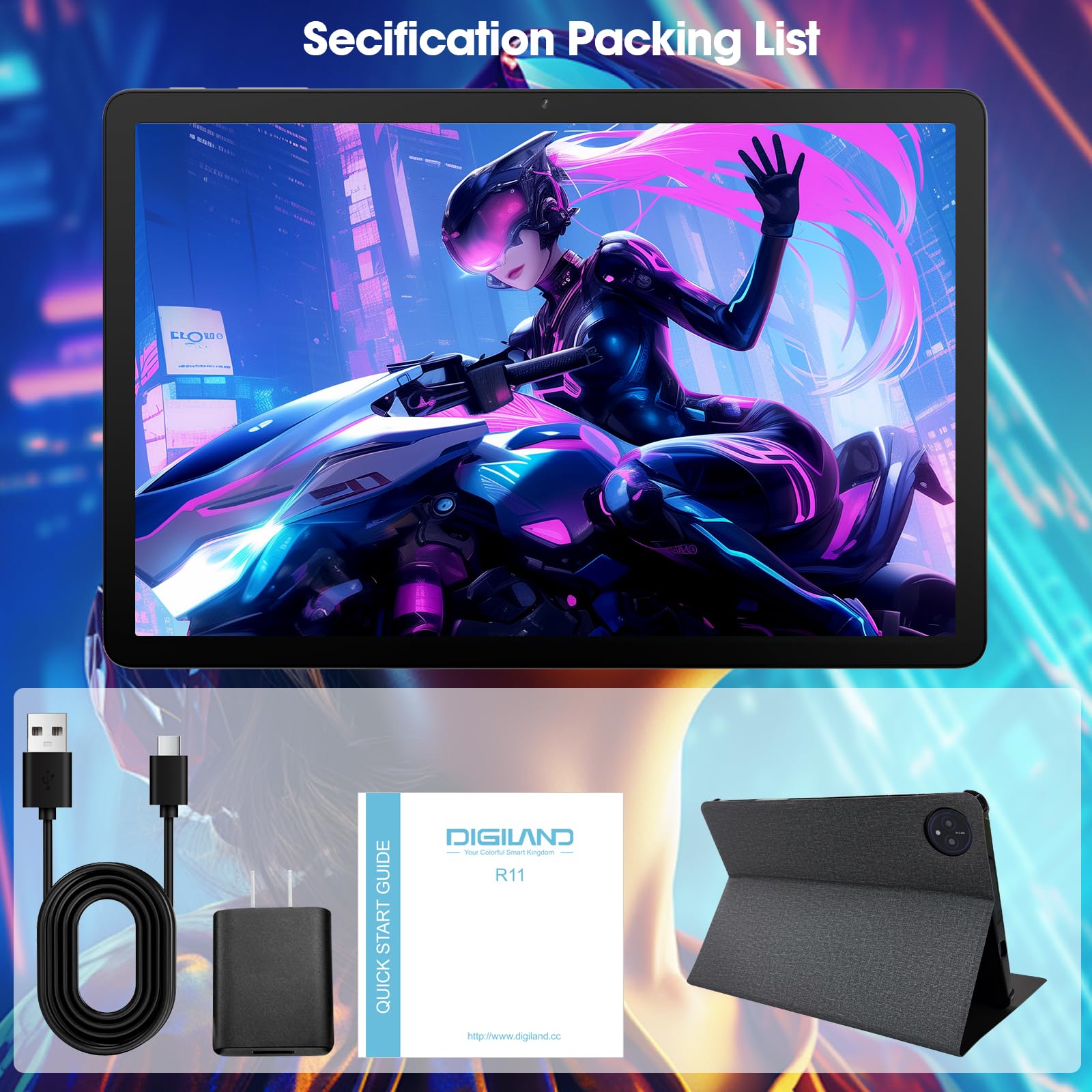 Foto 6 | Tablet Digiland 2025 Android 14 11 Pulgadas 12 Gb Ram 128 Gb Gris - Venta Internacional.