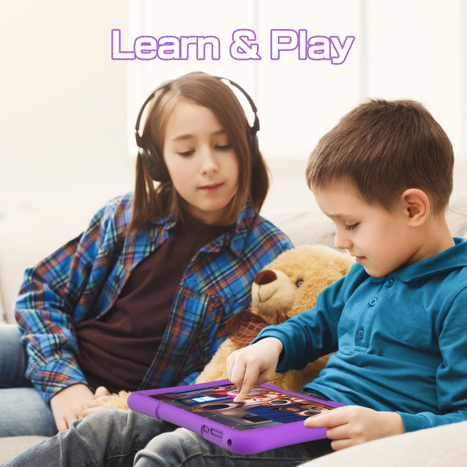 Foto 6 | Tablet Pritom 10 Kids Android 14 32 Gb, Cuádruple Núcleo, 6000 Mah, Violeta - Venta Internacional.