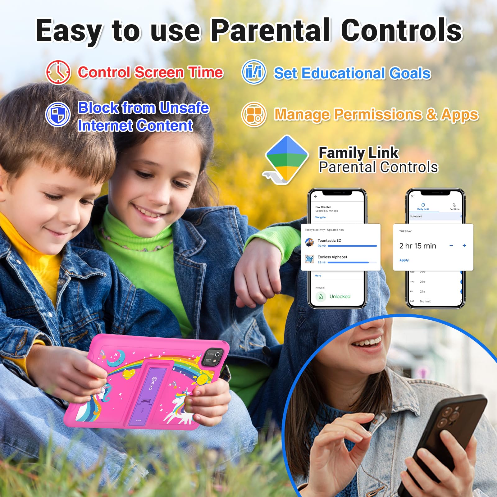 Foto 5 pulgar | Tablet Contixo K103 Para Niños Pequeños, 10 Pulgadas, 3 Gb De Ram, 32 Gb De Almacenamiento, Rosa - Venta Internacional.