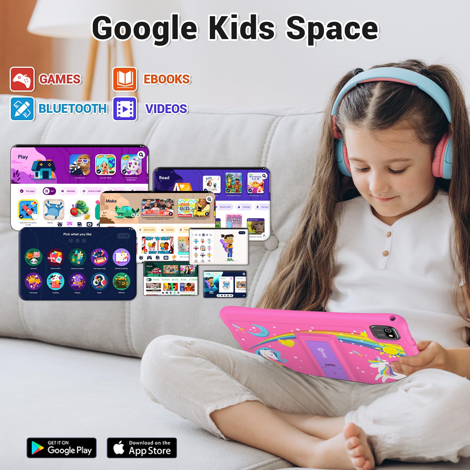 Foto 6 pulgar | Tablet Contixo K103 Para Niños Pequeños, 10 Pulgadas, 3 Gb De Ram, 32 Gb De Almacenamiento, Rosa - Venta Internacional.