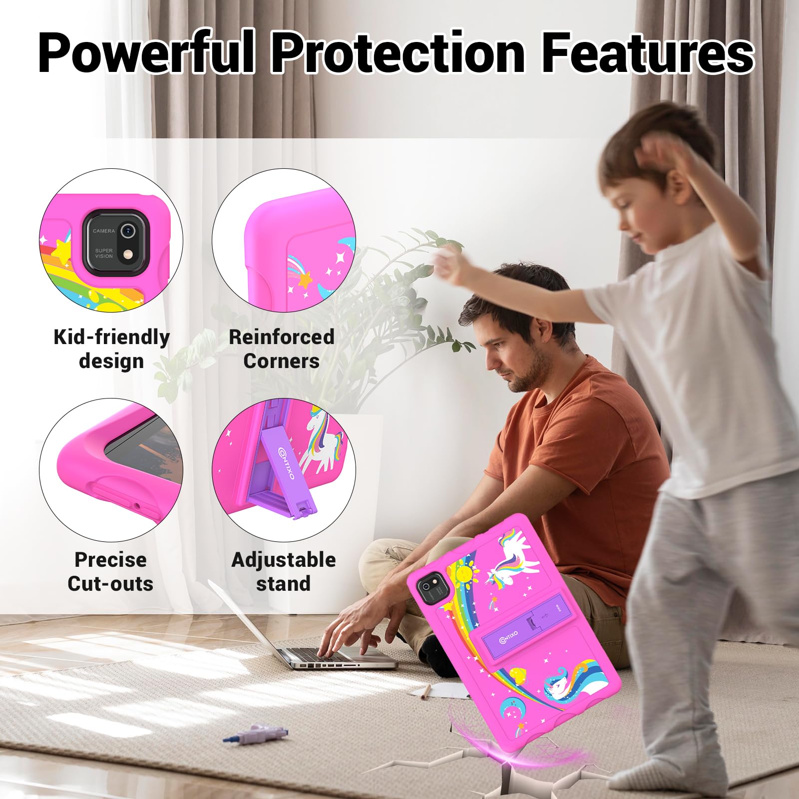 Foto 7 pulgar | Tablet Contixo K103 Para Niños Pequeños, 10 Pulgadas, 3 Gb De Ram, 32 Gb De Almacenamiento, Rosa - Venta Internacional.