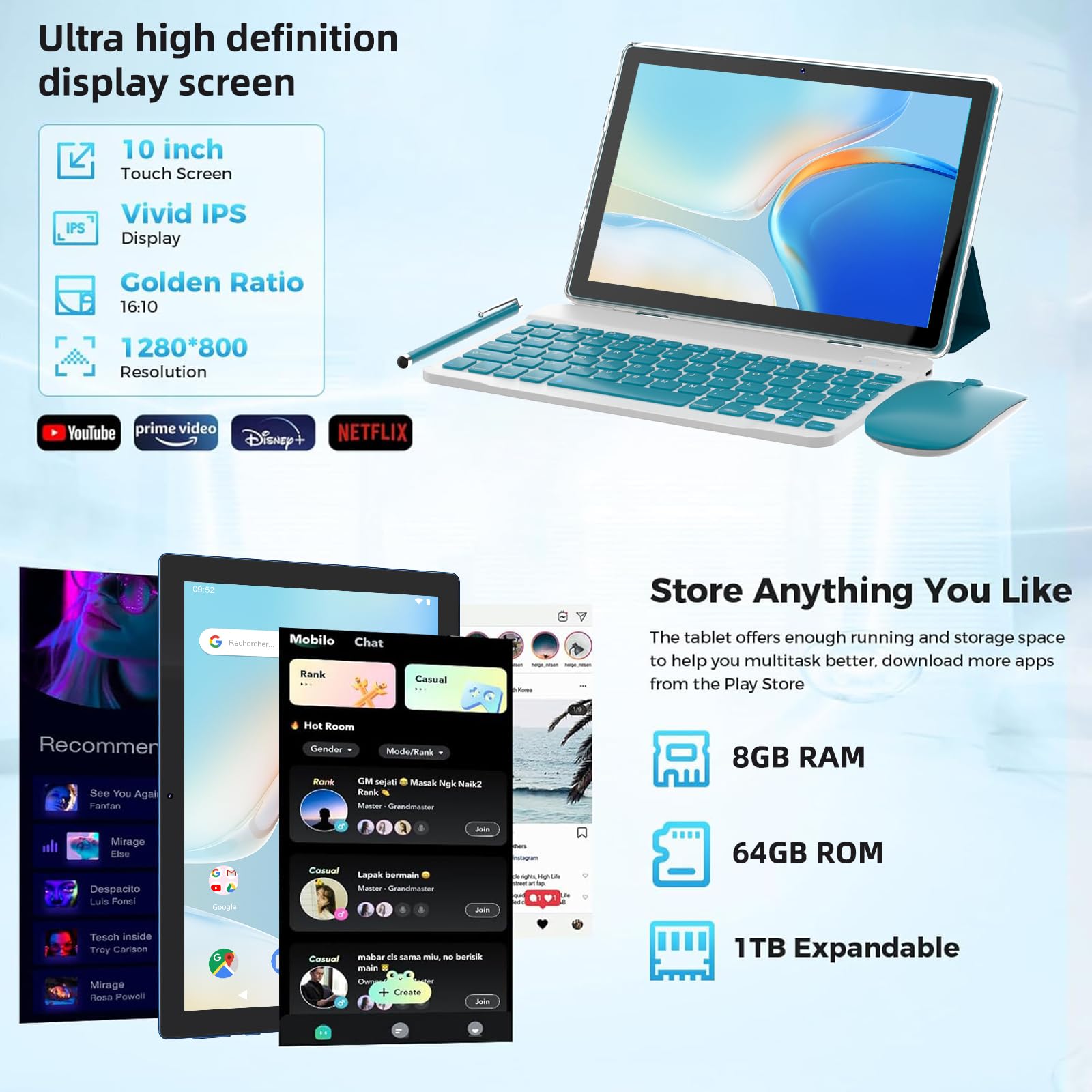 Foto 5 pulgar | Tablet Zzb 10.1 Android 14 8 Gb Ram 64 Gb Rom 1 Tb Expandir - Venta Internacional.