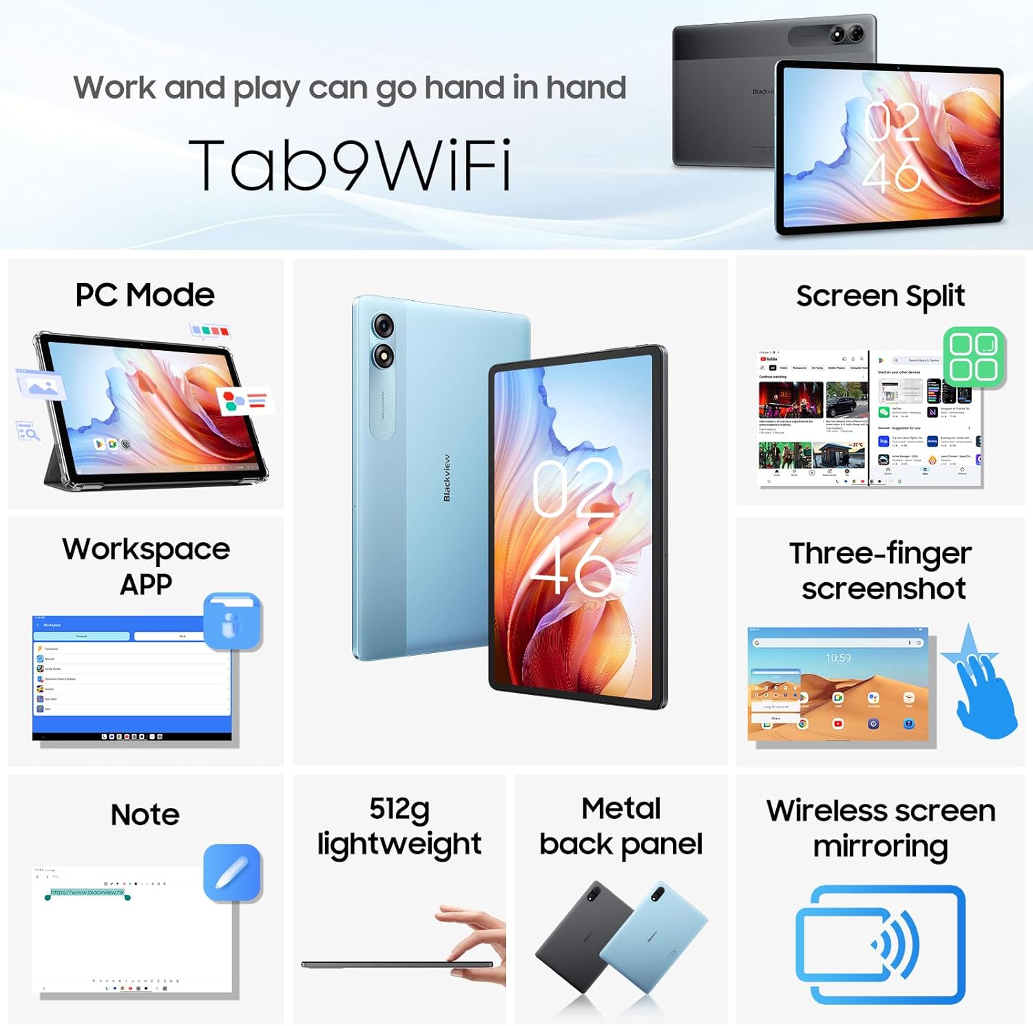 Foto 4 pulgar | Tablet Blackview Tab9 11 Pulgadas 18 GB RAM 256 GB - Venta Internacional