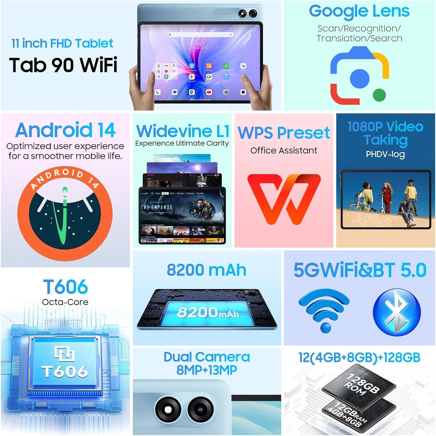 Foto 5 pulgar | Tablet Blackview 5G Tab90 11 Pulgadas 128 GB ROM 12 GB RAM - Venta Internacional