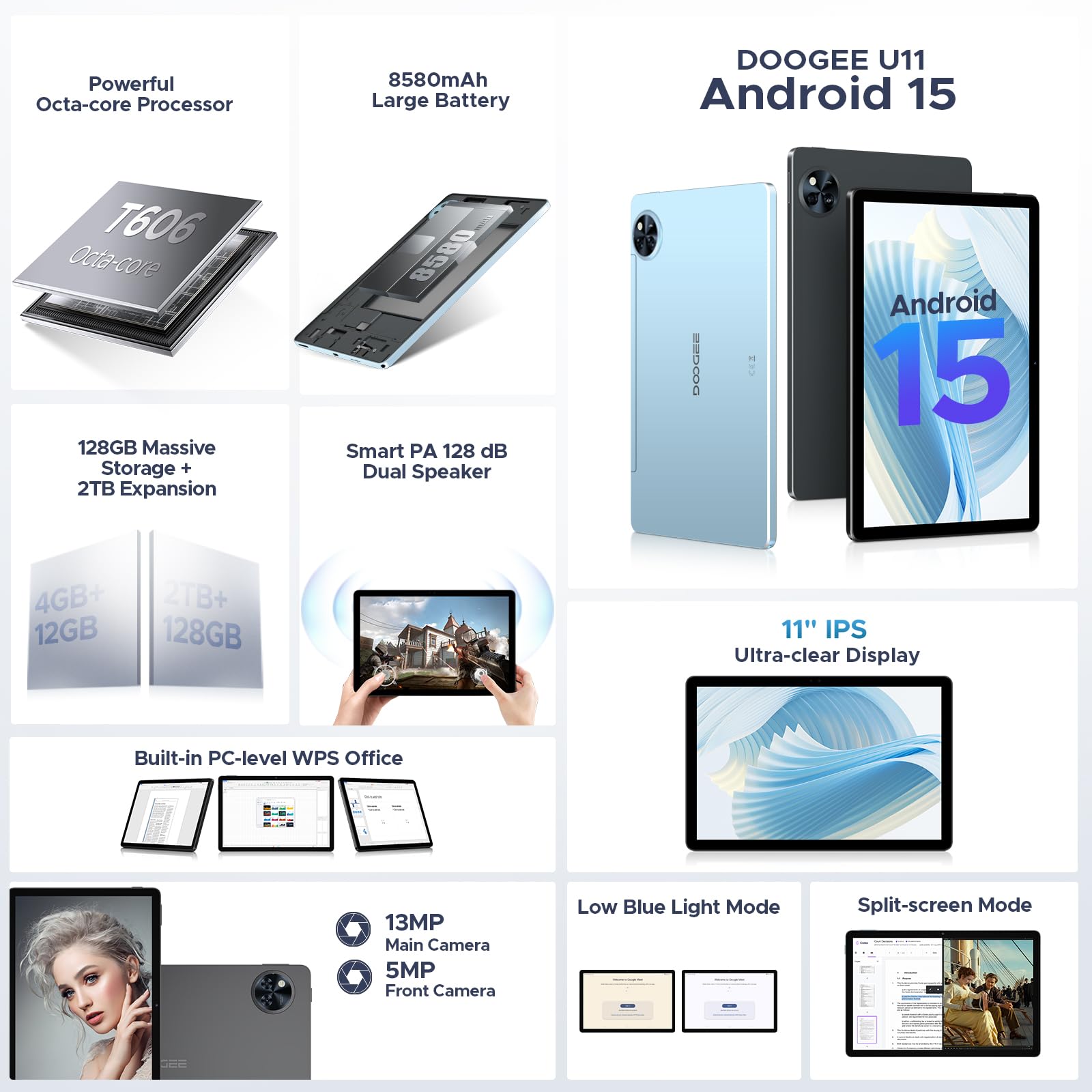 Foto 3 pulgar | Tablet Doogee U11 (2025) Android 15 De 11 Pulgadas  16 Gb+128 Gb/2 Tb - Venta Internacional.