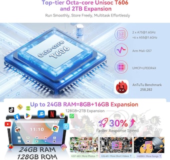Foto 2 | Tablet Blackview Tab 60pro Azul De 24 Gb+128 Gb De 10,1'' Android 15 5g - Venta Internacional.