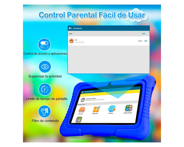 Foto 3 | Tablet Veidoo Tableta Para Niño 7'' Ips Wifi 32gb Android - Fiusha