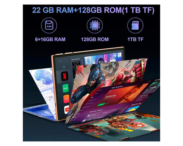 Foto 4 pulgar | Tablet 10.1 Android 14 22+128gb 8core 8000mah Teclado Raton - Celeste Matrimonial