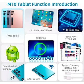 Foto 4 | Tablet Ummio 10.1'' S25 Ultra 12gb Ram 128gb Almacenamiento